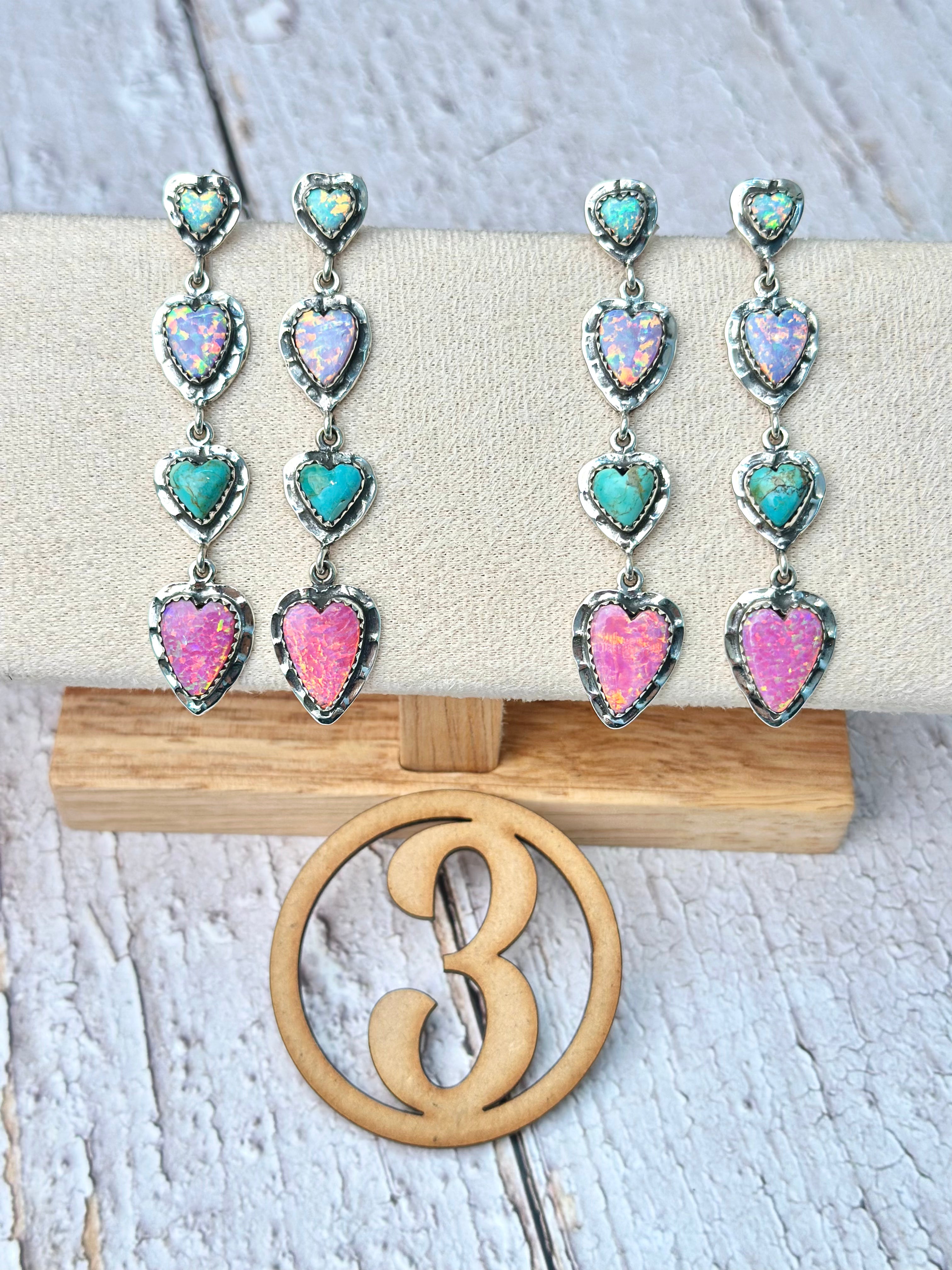 One Of A Kind Heart Drop Earrings-Stud Earrings-Krush Kandy, Women's Online Fashion Boutique Located in Phoenix, Arizona (Scottsdale Area)