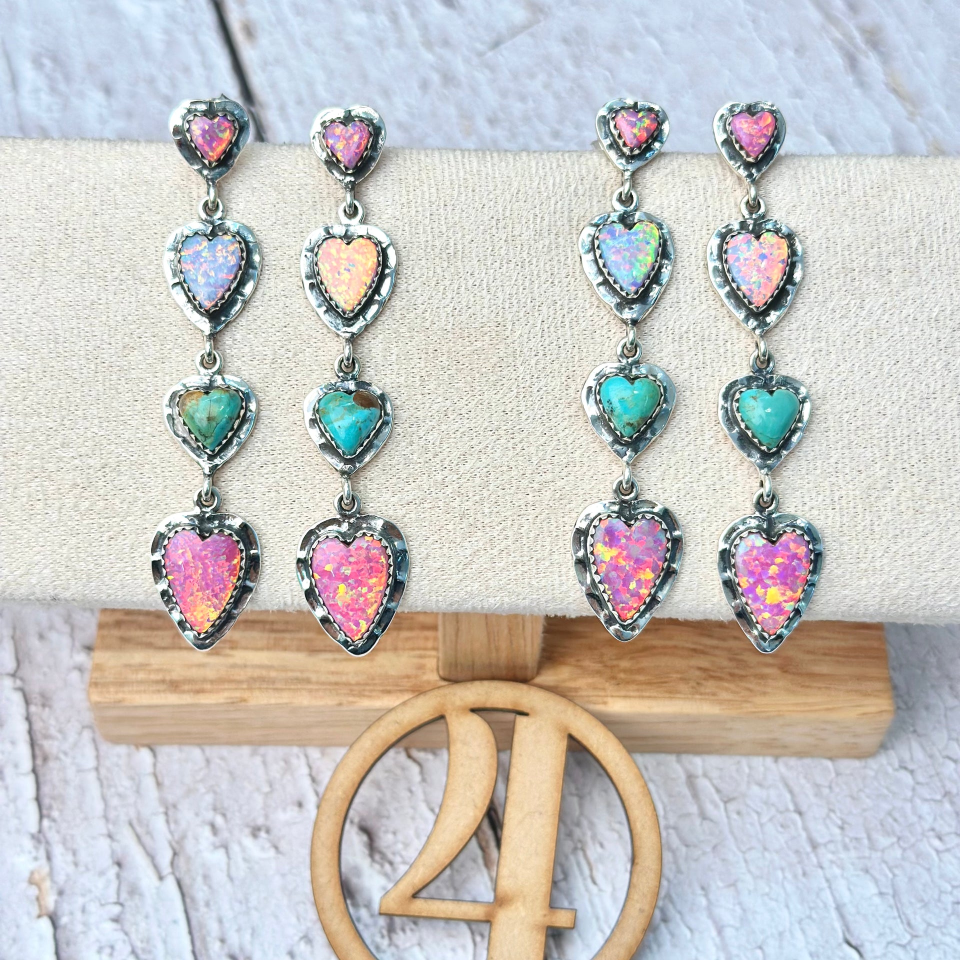 One Of A Kind Heart Drop Earrings-Stud Earrings-Krush Kandy, Women's Online Fashion Boutique Located in Phoenix, Arizona (Scottsdale Area)