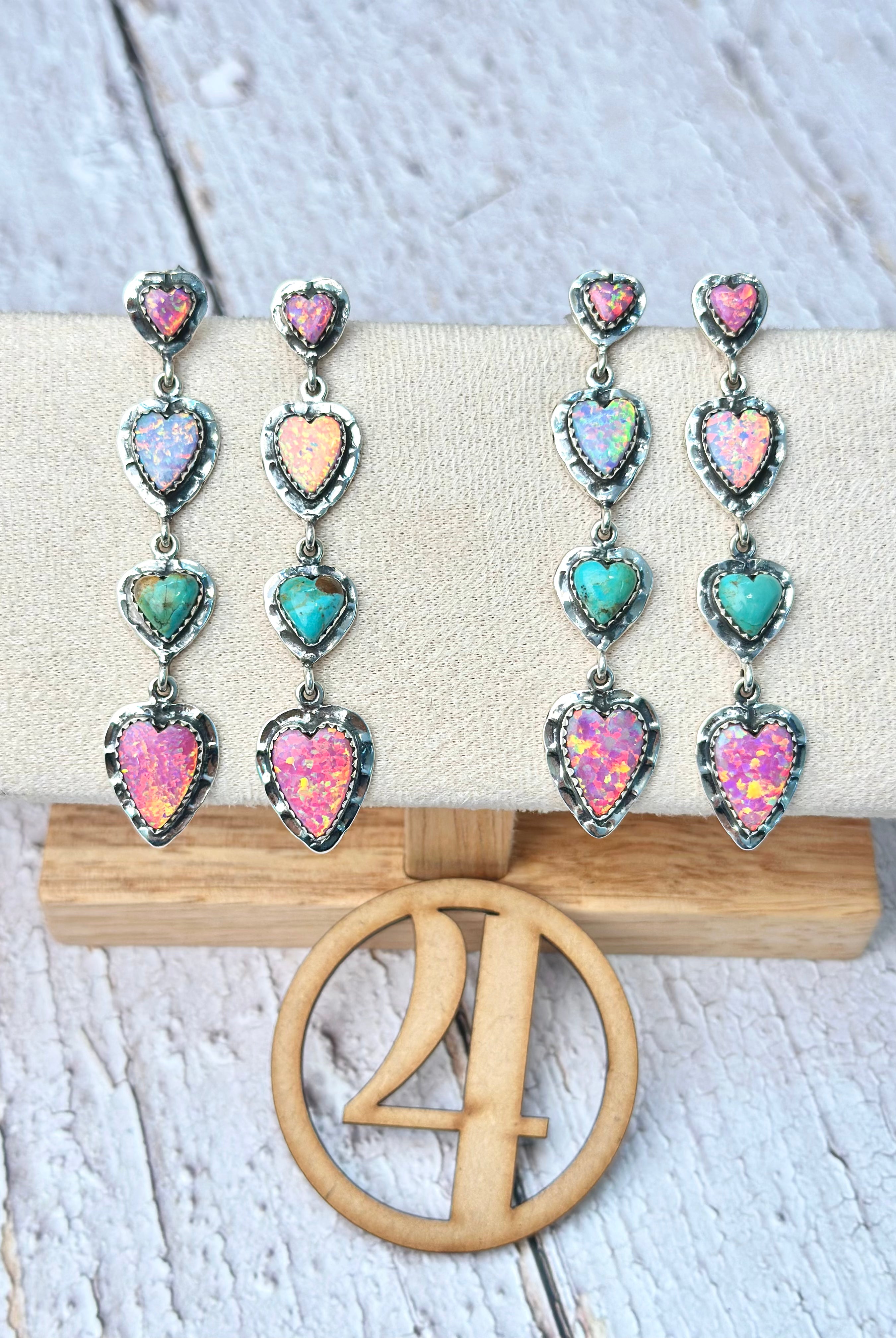 One Of A Kind Heart Drop Earrings-Stud Earrings-Krush Kandy, Women's Online Fashion Boutique Located in Phoenix, Arizona (Scottsdale Area)