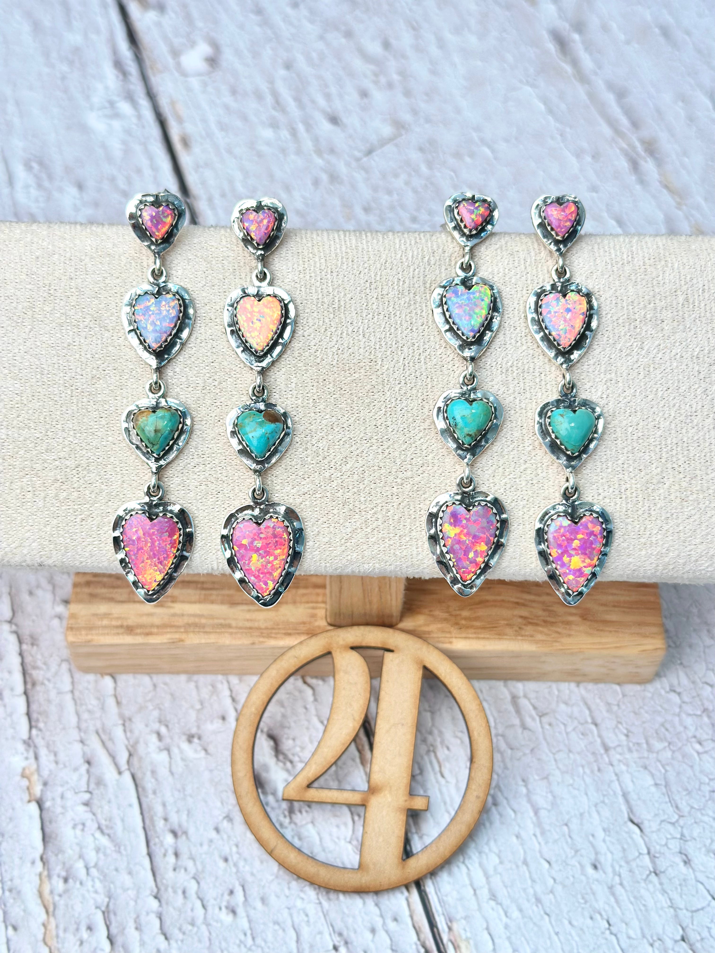 One Of A Kind Heart Drop Earrings-Stud Earrings-Krush Kandy, Women's Online Fashion Boutique Located in Phoenix, Arizona (Scottsdale Area)