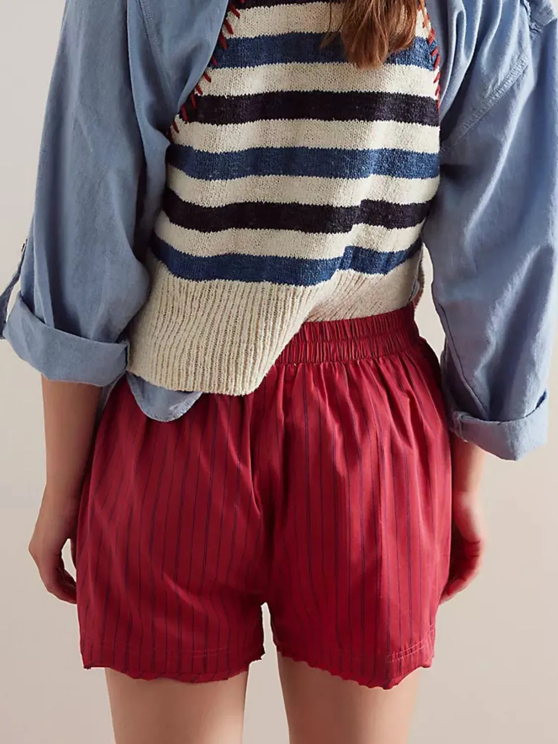 Striped Elastic Waist Shorts-Krush Kandy, Women's Online Fashion Boutique Located in Phoenix, Arizona (Scottsdale Area)