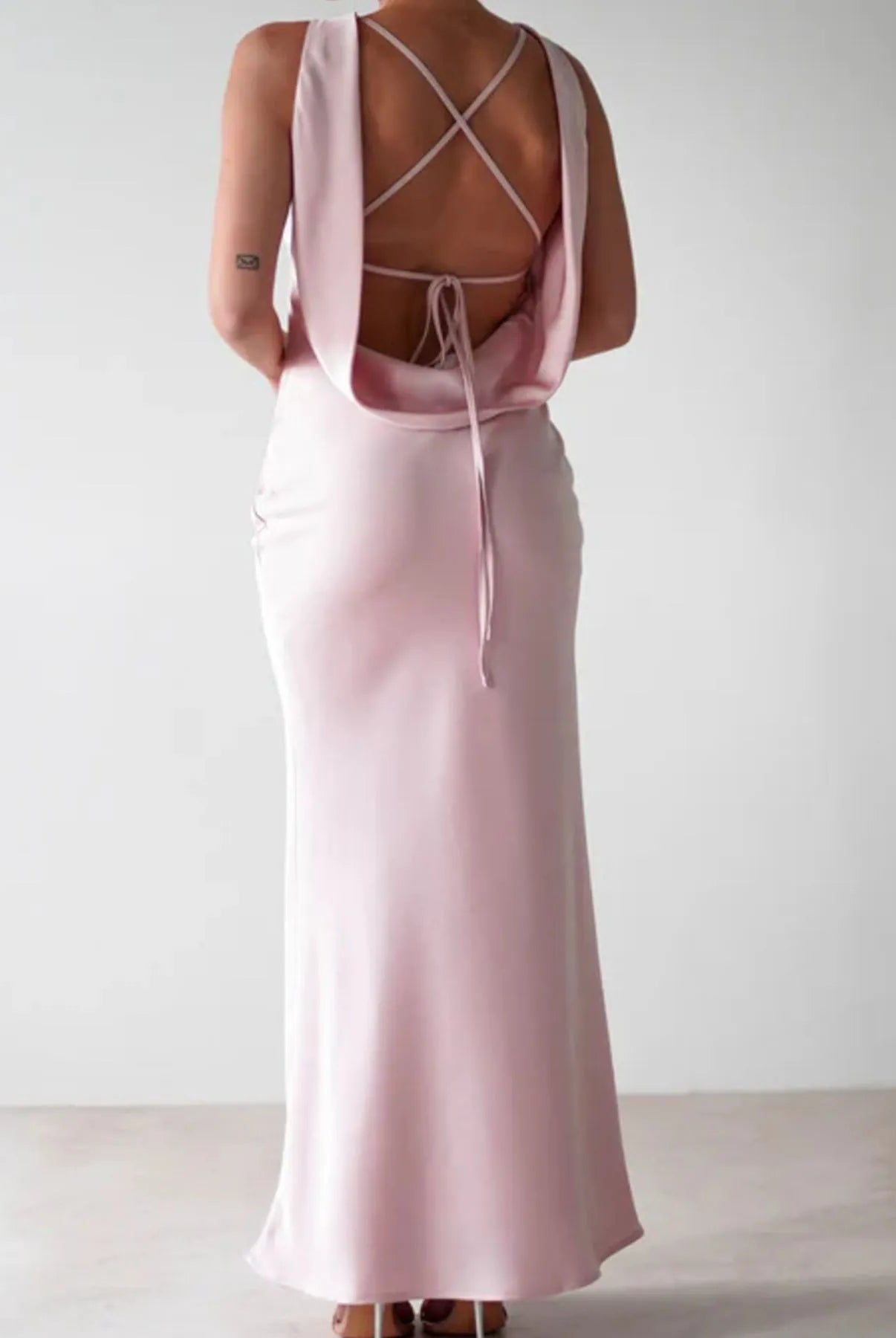 Satin Sleeveless Maxi Dress-Dresses-Krush Kandy, Women's Online Fashion Boutique Located in Phoenix, Arizona (Scottsdale Area)