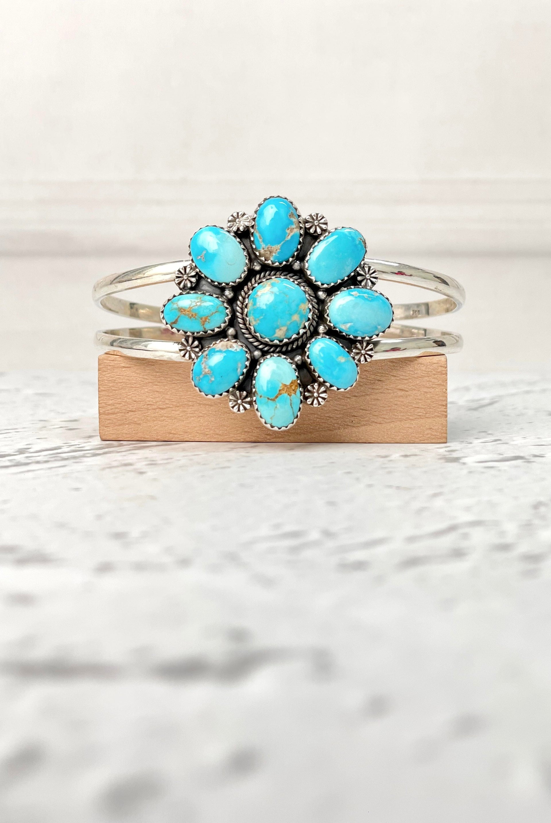 White Water Turquoise Cuff Bangles-Bracelets-Krush Kandy, Women's Online Fashion Boutique Located in Phoenix, Arizona (Scottsdale Area)
