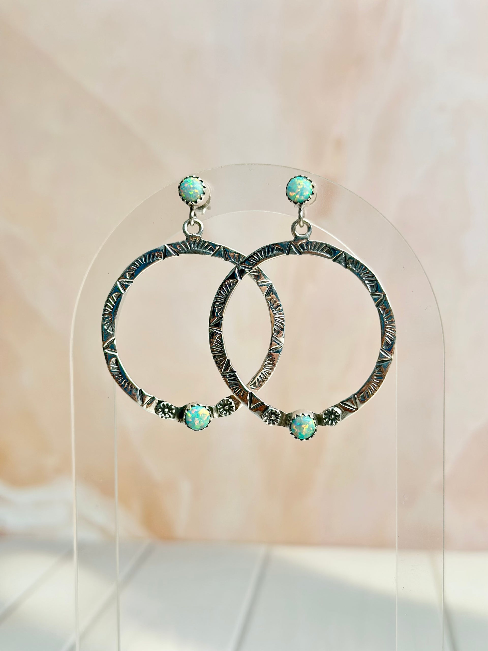 Boho Hoops Opal Earrings-Earrings-Krush Kandy, Women's Online Fashion Boutique Located in Phoenix, Arizona (Scottsdale Area)