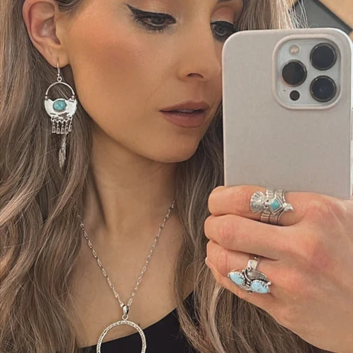 Arrow Stamped Fringe Stone Earrings-Drop Earrings-Krush Kandy, Women's Online Fashion Boutique Located in Phoenix, Arizona (Scottsdale Area)