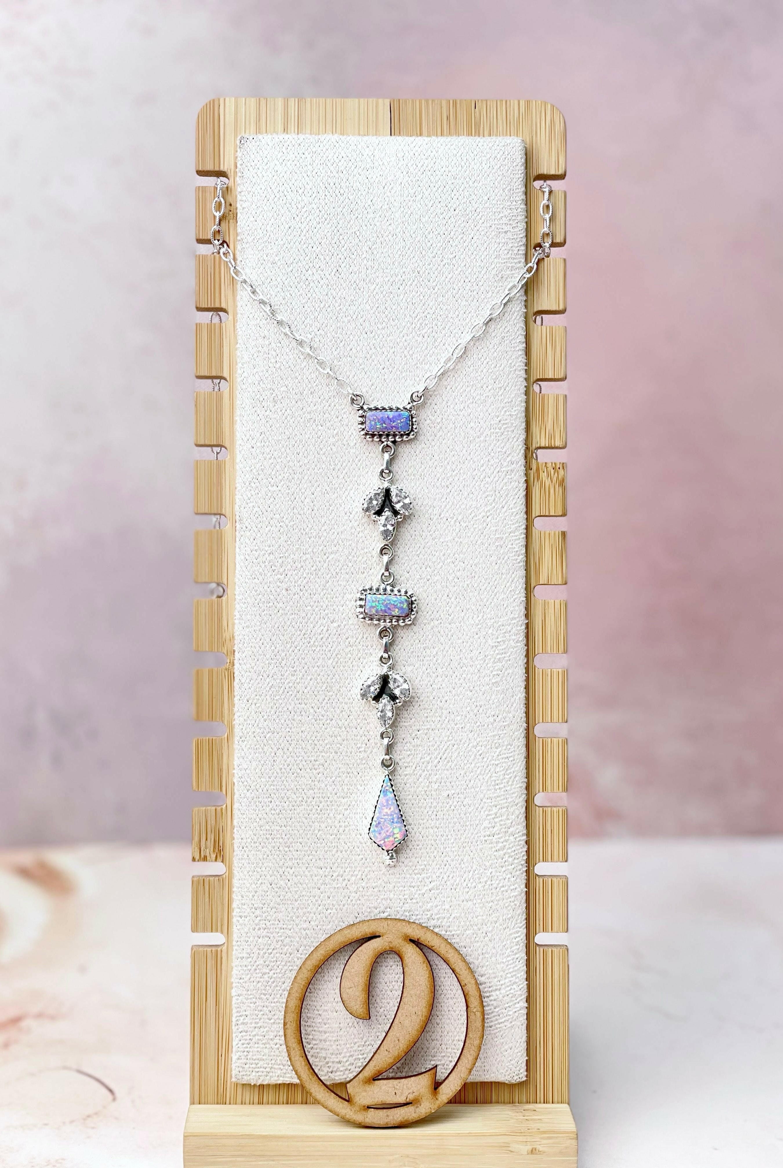 Opal and CZ Date Night Chain Necklace-Necklaces-Krush Kandy, Women's Online Fashion Boutique Located in Phoenix, Arizona (Scottsdale Area)