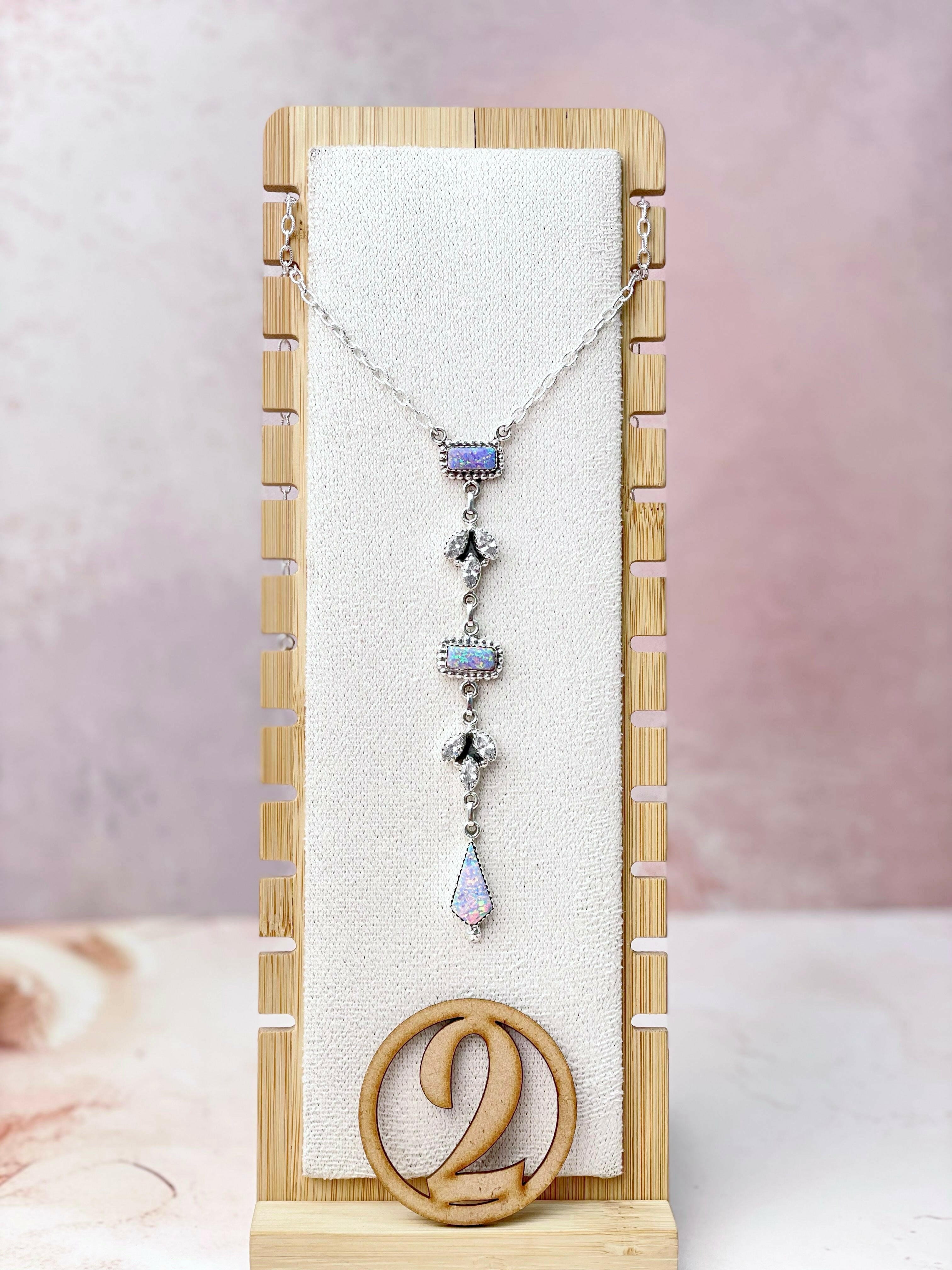 Opal and CZ Date Night Chain Necklace-Necklaces-Krush Kandy, Women's Online Fashion Boutique Located in Phoenix, Arizona (Scottsdale Area)