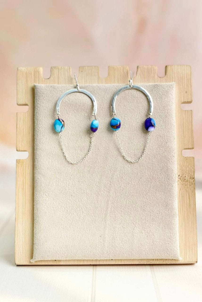 Dahlia Chain Hoop Earrings-Earrings-Krush Kandy, Women's Online Fashion Boutique Located in Phoenix, Arizona (Scottsdale Area)