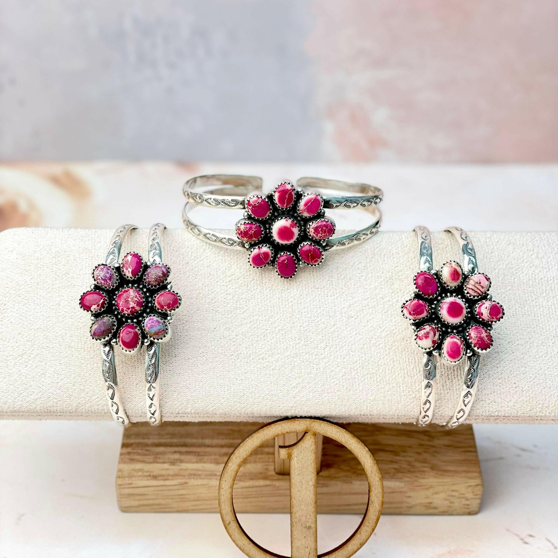 Desert Jasper Daisy Stone Cuffs-Bracelets-Krush Kandy, Women's Online Fashion Boutique Located in Phoenix, Arizona (Scottsdale Area)