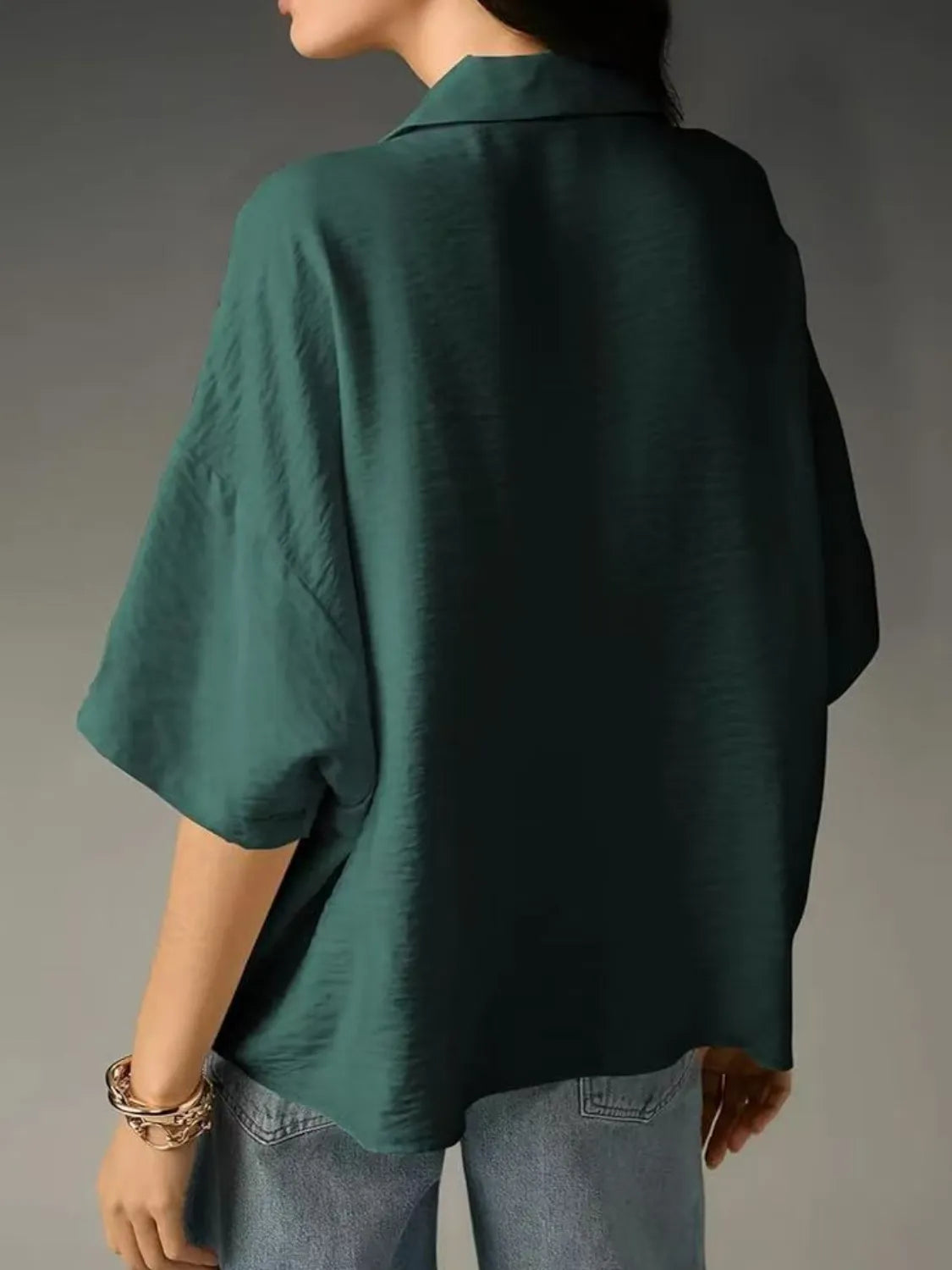 Collared Neck Half Sleeve Blouse-Krush Kandy, Women's Online Fashion Boutique Located in Phoenix, Arizona (Scottsdale Area)