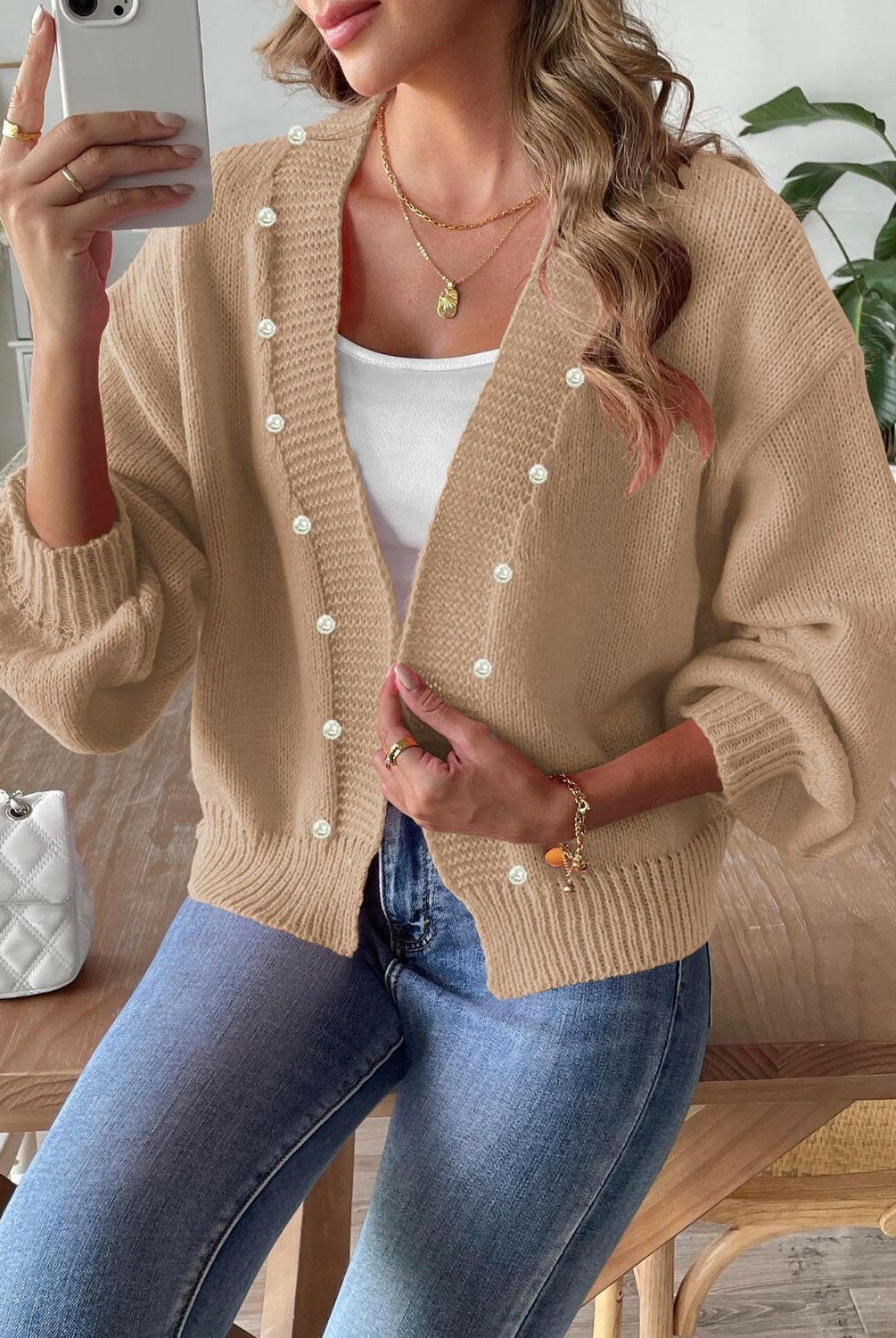 Pearl Open Front Long Sleeve Cardigan-Krush Kandy, Women's Online Fashion Boutique Located in Phoenix, Arizona (Scottsdale Area)