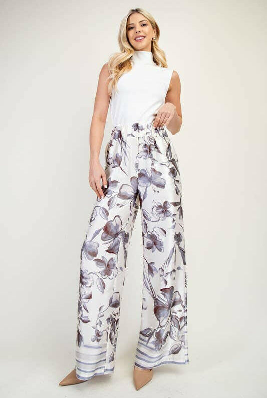 Resort Ready Printed Wide-Leg Pants-Pants-Krush Kandy, Women's Online Fashion Boutique Located in Phoenix, Arizona (Scottsdale Area)