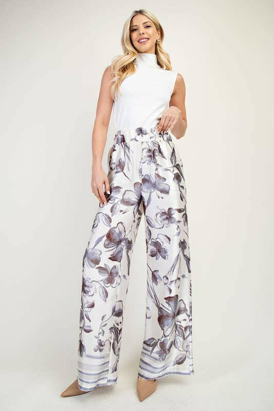 Resort Ready Printed Wide-Leg Pants-Pants-Krush Kandy, Women's Online Fashion Boutique Located in Phoenix, Arizona (Scottsdale Area)