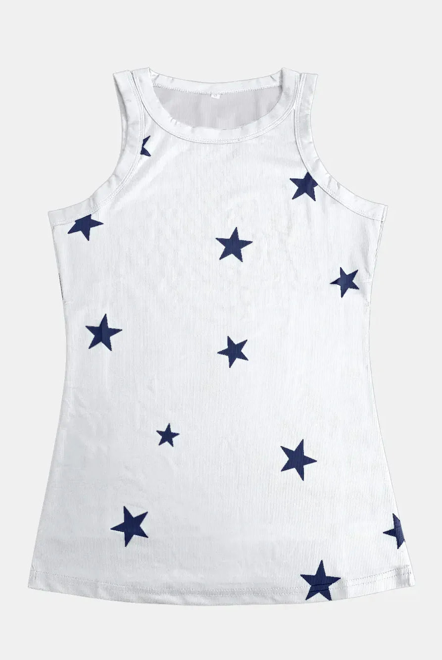 Full Size Star Round Neck Tank-Tops-Krush Kandy, Women's Online Fashion Boutique Located in Phoenix, Arizona (Scottsdale Area)