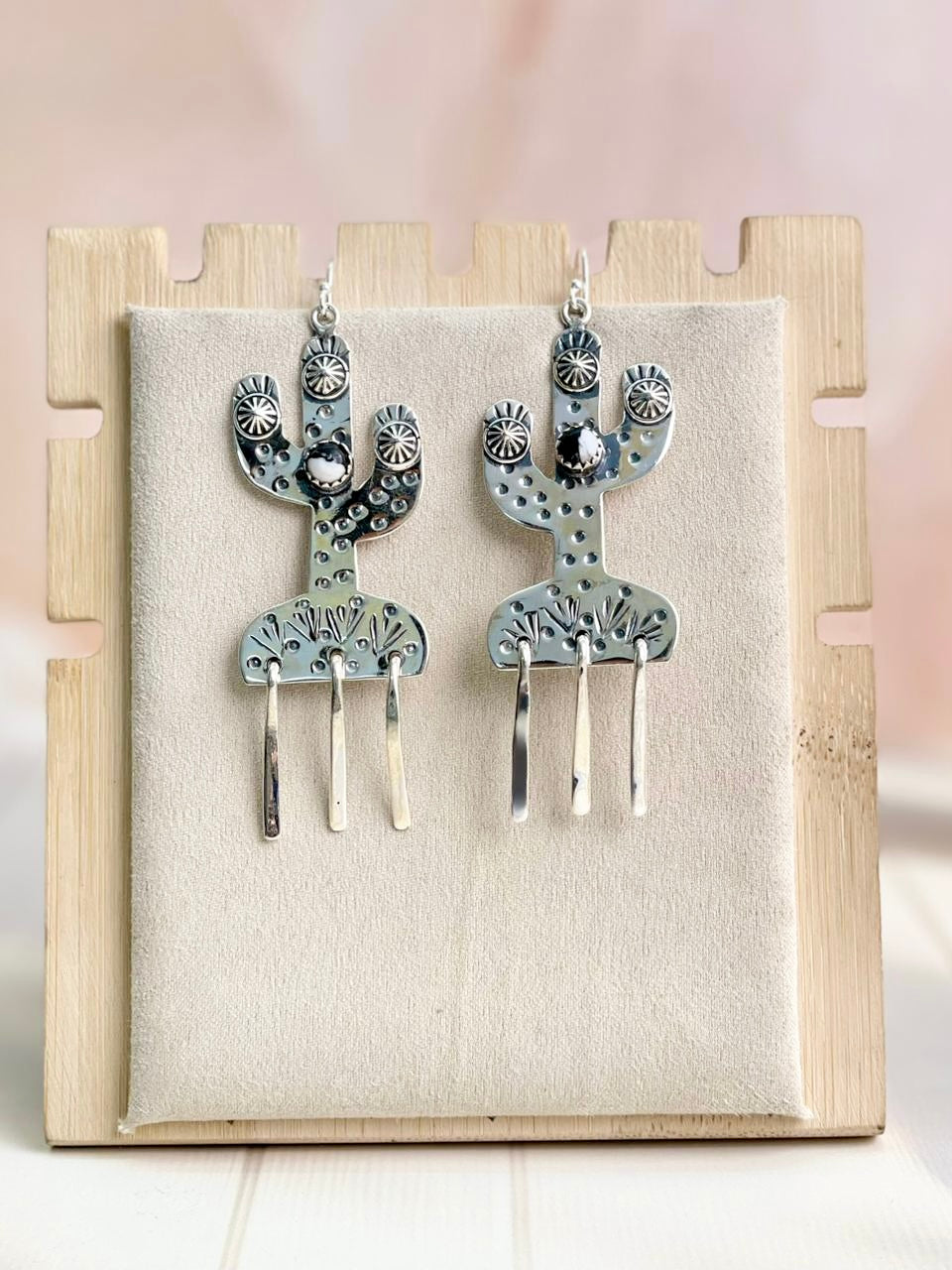 Boho Fringe Cactus Dangle Earrings-Earrings-Krush Kandy, Women's Online Fashion Boutique Located in Phoenix, Arizona (Scottsdale Area)