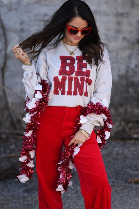 Be Mine Valentine Sweatshirt-Graphic Tees-Krush Kandy, Women's Online Fashion Boutique Located in Phoenix, Arizona (Scottsdale Area)