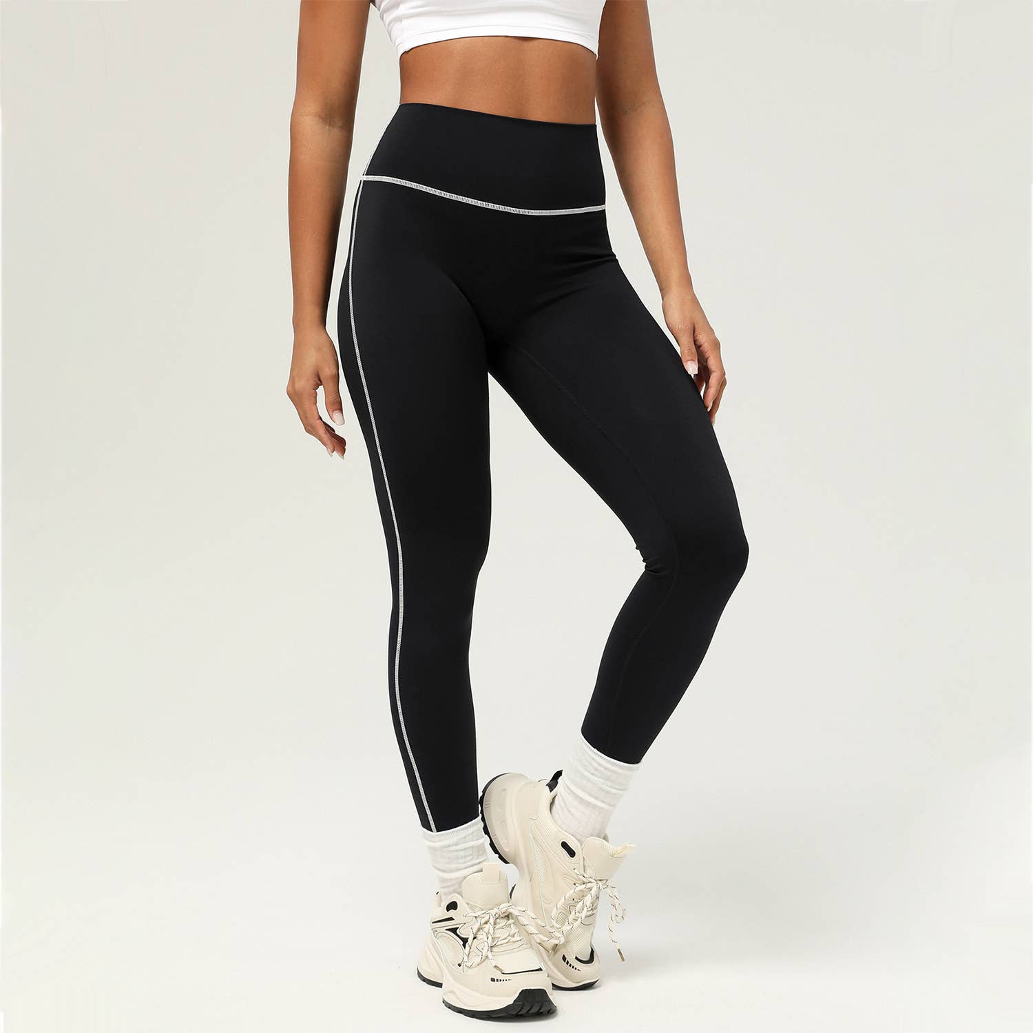 High-Waisted Minimalist Yoga Leggings-Leggings-Krush Kandy, Women's Online Fashion Boutique Located in Phoenix, Arizona (Scottsdale Area)