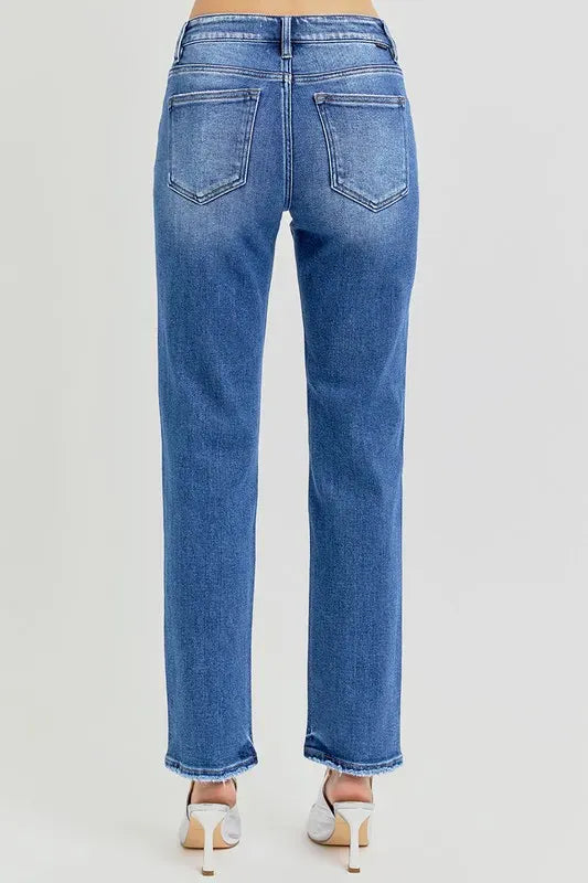 RISEN Mid Rise Ankle Tapered Jeans-Jeans-Krush Kandy, Women's Online Fashion Boutique Located in Phoenix, Arizona (Scottsdale Area)