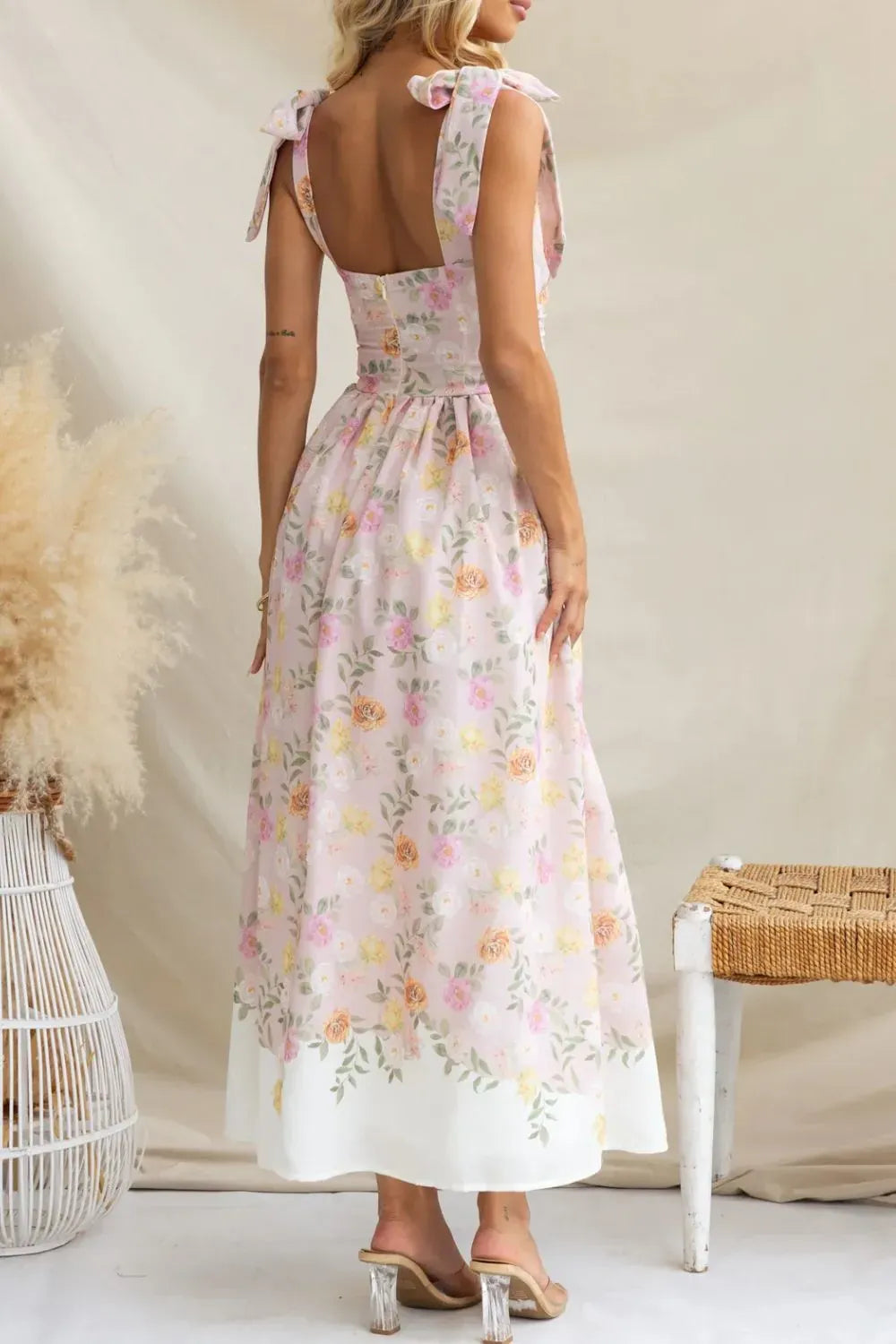 Printed Tie Shoulder Midi Cami Dress-Krush Kandy, Women's Online Fashion Boutique Located in Phoenix, Arizona (Scottsdale Area)