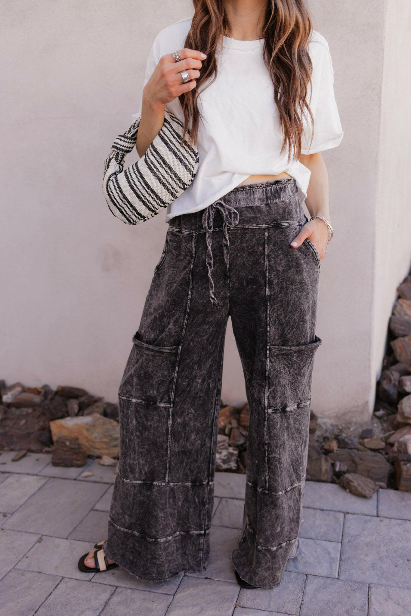 The Striped Chic Knot Clutch-handbags-Krush Kandy, Women's Online Fashion Boutique Located in Phoenix, Arizona (Scottsdale Area)