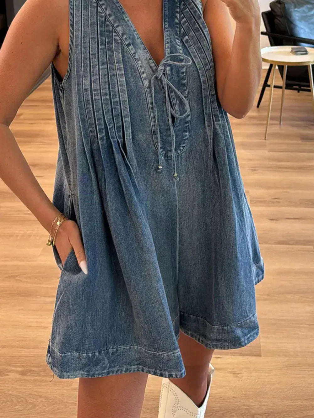 Tied Romper with Pockets-Jumpsuits & Rompers-Krush Kandy, Women's Online Fashion Boutique Located in Phoenix, Arizona (Scottsdale Area)