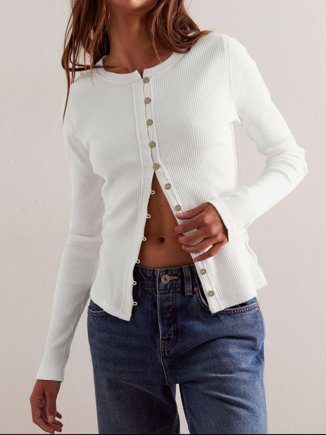 Ribbed Round Neck Long Sleeve Top-Krush Kandy, Women's Online Fashion Boutique Located in Phoenix, Arizona (Scottsdale Area)