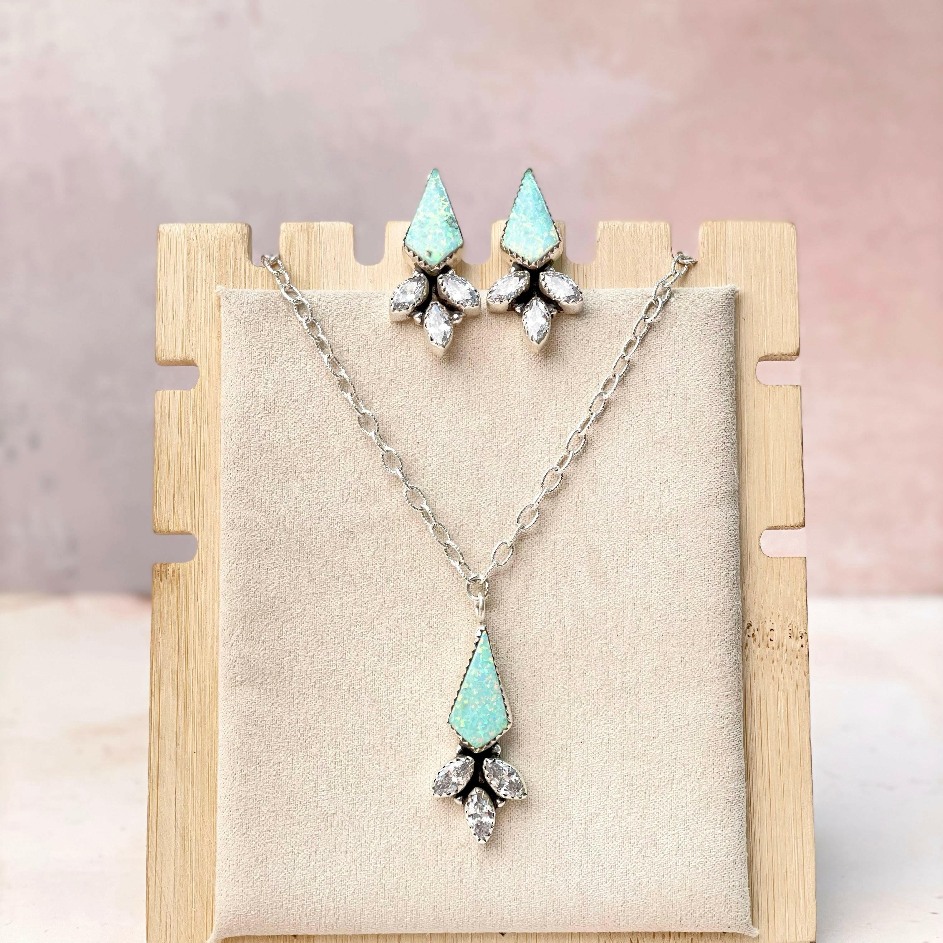 Multi Opal CZ Classy Sets-Necklaces-Krush Kandy, Women's Online Fashion Boutique Located in Phoenix, Arizona (Scottsdale Area)