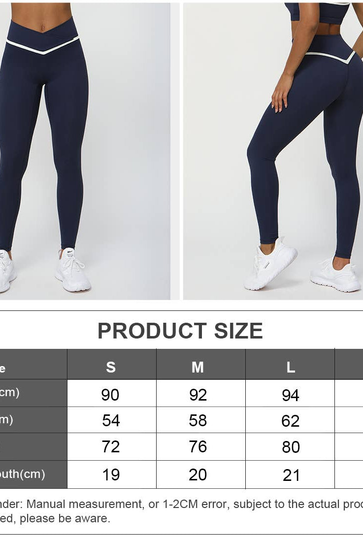 Women Color Block Cross Waist Yoga Leggings-Leggings-Krush Kandy, Women's Online Fashion Boutique Located in Phoenix, Arizona (Scottsdale Area)