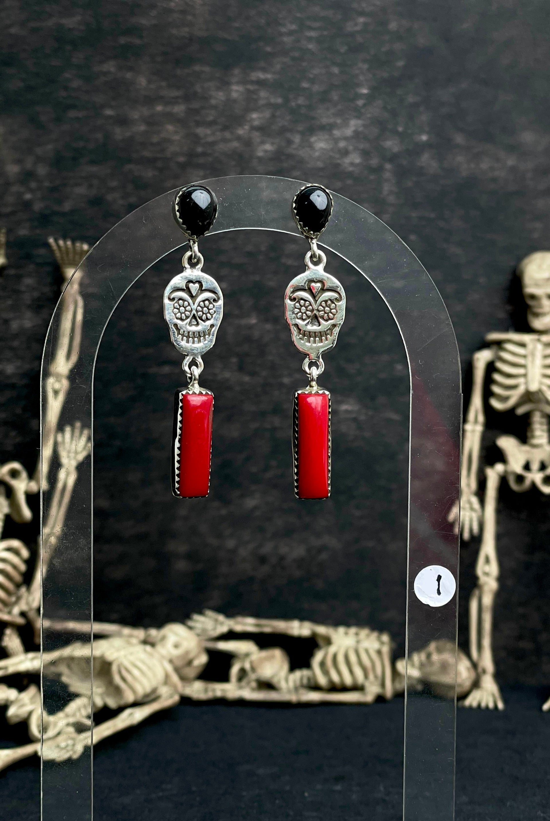 Halloween Studs Rosarita & Black Onyx sno 24-Earrings-Krush Kandy, Women's Online Fashion Boutique Located in Phoenix, Arizona (Scottsdale Area)
