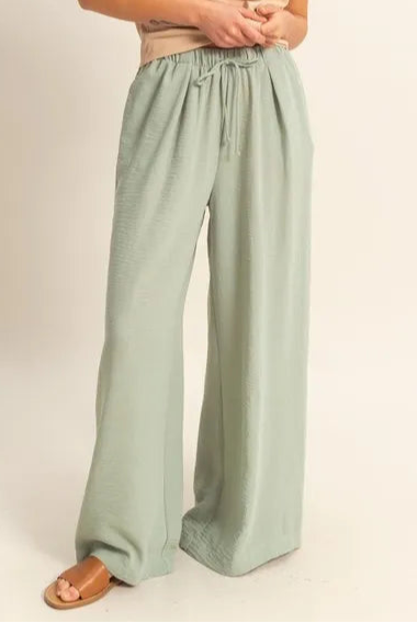 HYFVE Elasticized Waist Wide Leg Pants-PANTS-Krush Kandy, Women's Online Fashion Boutique Located in Phoenix, Arizona (Scottsdale Area)