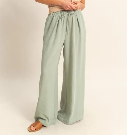HYFVE Elasticized Waist Wide Leg Pants-PANTS-Krush Kandy, Women's Online Fashion Boutique Located in Phoenix, Arizona (Scottsdale Area)