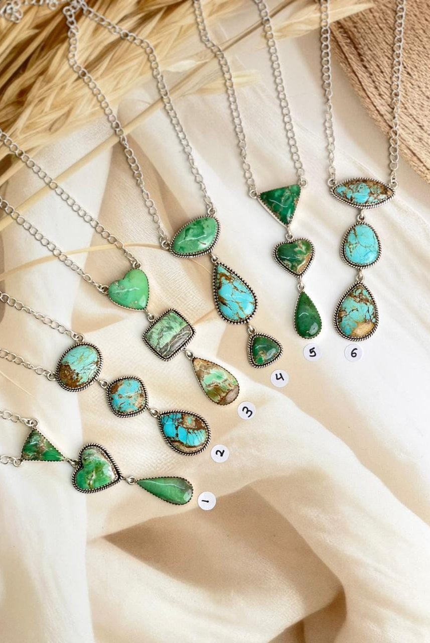 Australian Turquoise & Varascite Lariat Necklace Sno 32-Necklaces-Krush Kandy, Women's Online Fashion Boutique Located in Phoenix, Arizona (Scottsdale Area)