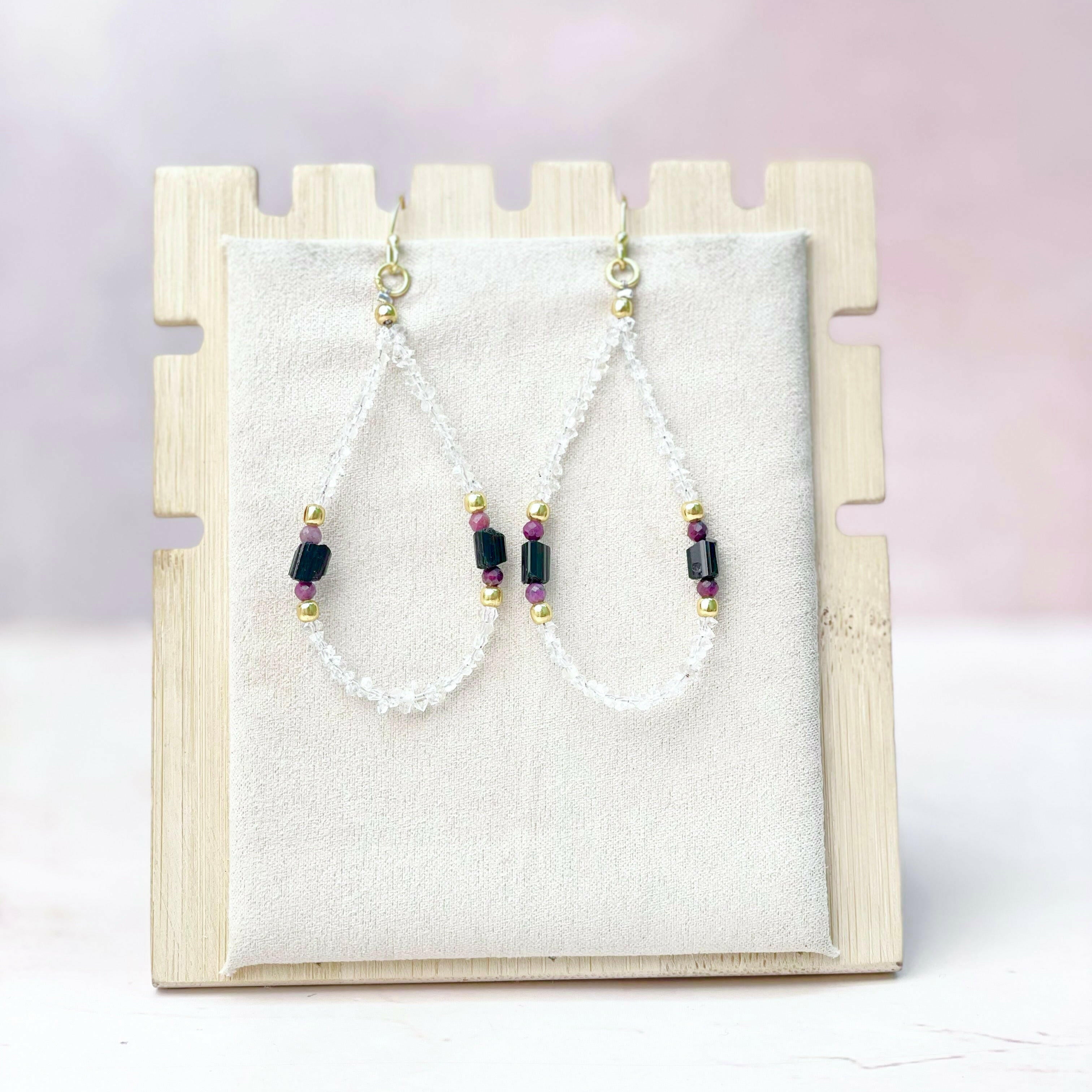 Herkimer Bling Multi Gem Earrings-Earrings-Krush Kandy, Women's Online Fashion Boutique Located in Phoenix, Arizona (Scottsdale Area)