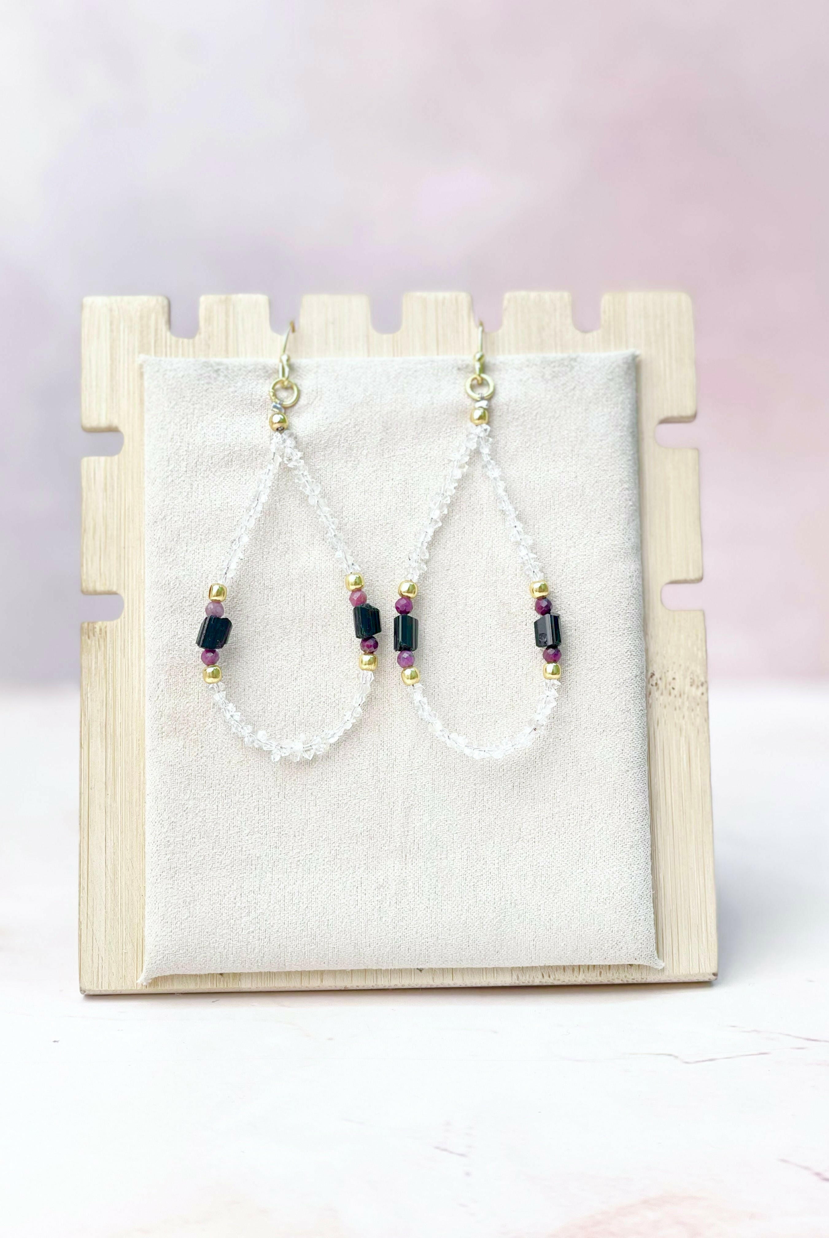 Herkimer Bling Multi Gem Earrings-Earrings-Krush Kandy, Women's Online Fashion Boutique Located in Phoenix, Arizona (Scottsdale Area)