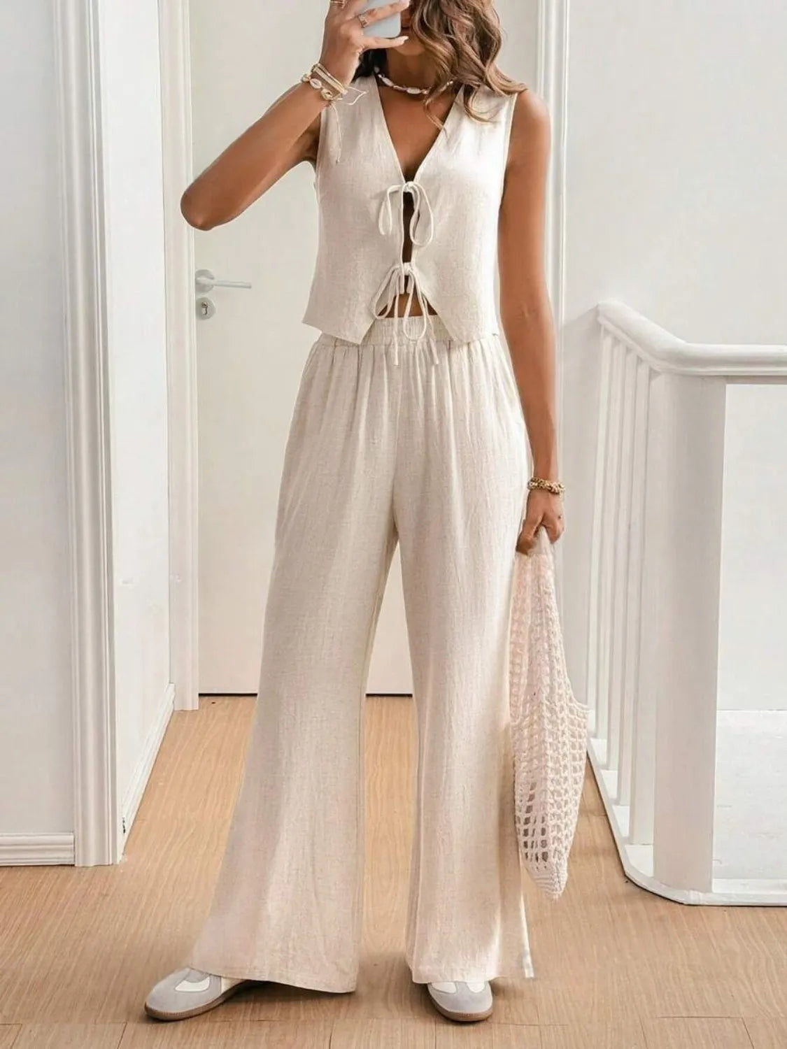 V Neck Sleeveless Top and Pants Set-Krush Kandy, Women's Online Fashion Boutique Located in Phoenix, Arizona (Scottsdale Area)