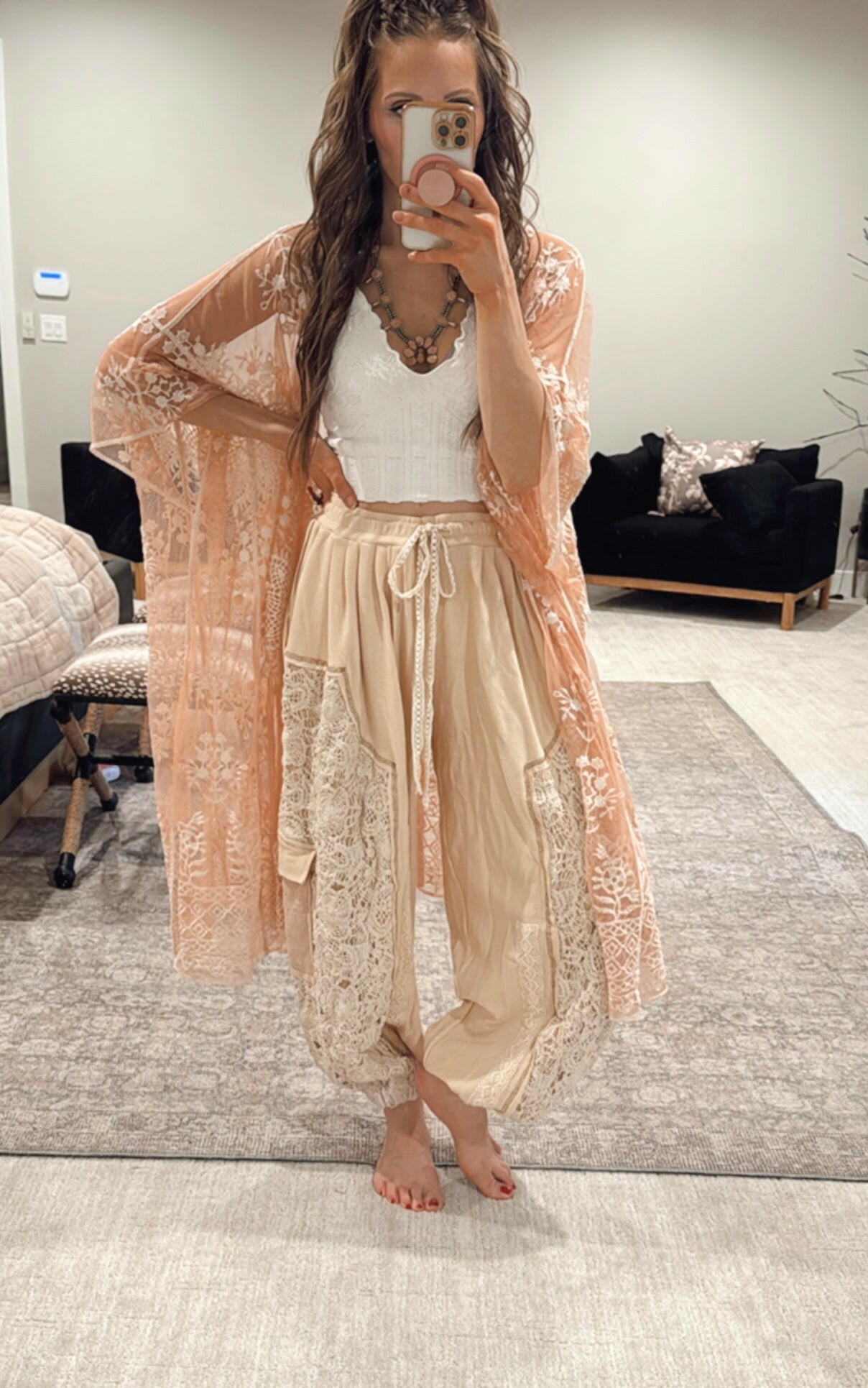 POL Thermal Crochet Knit Relaxed Pants-Pants-Krush Kandy, Women's Online Fashion Boutique Located in Phoenix, Arizona (Scottsdale Area)