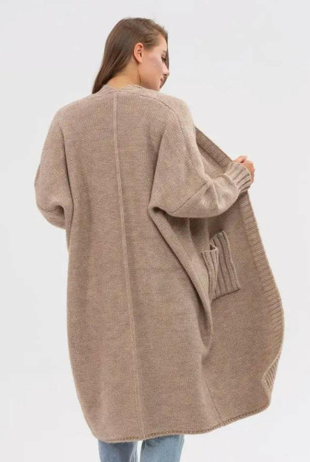 Pocketed Open Front Long Sleeve Longline Cardigan-Krush Kandy, Women's Online Fashion Boutique Located in Phoenix, Arizona (Scottsdale Area)
