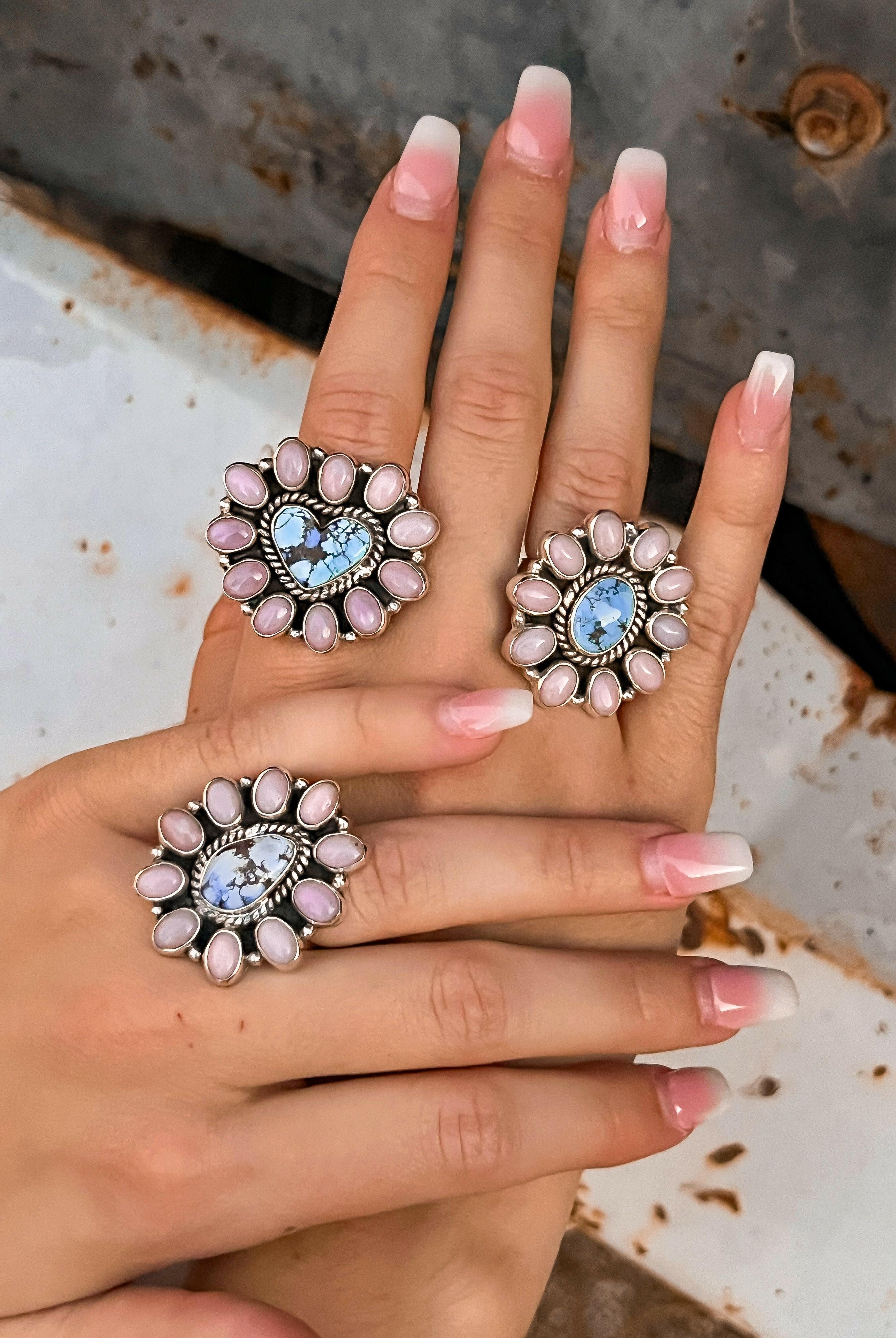 Golden Hills & Pink Opal Rings-Krush Kandy, Women's Online Fashion Boutique Located in Phoenix, Arizona (Scottsdale Area)