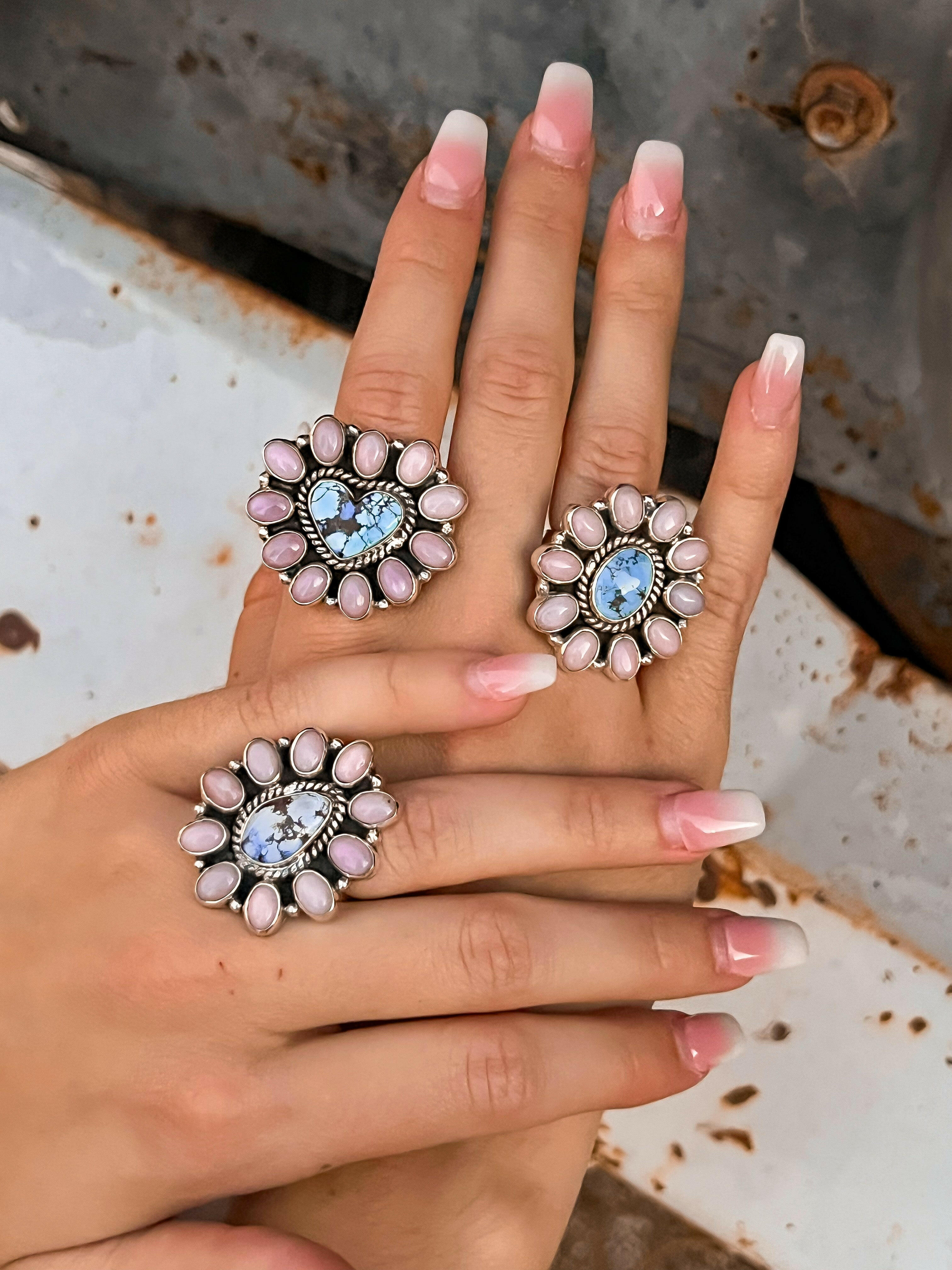 Golden Hills & Pink Opal Rings-Krush Kandy, Women's Online Fashion Boutique Located in Phoenix, Arizona (Scottsdale Area)