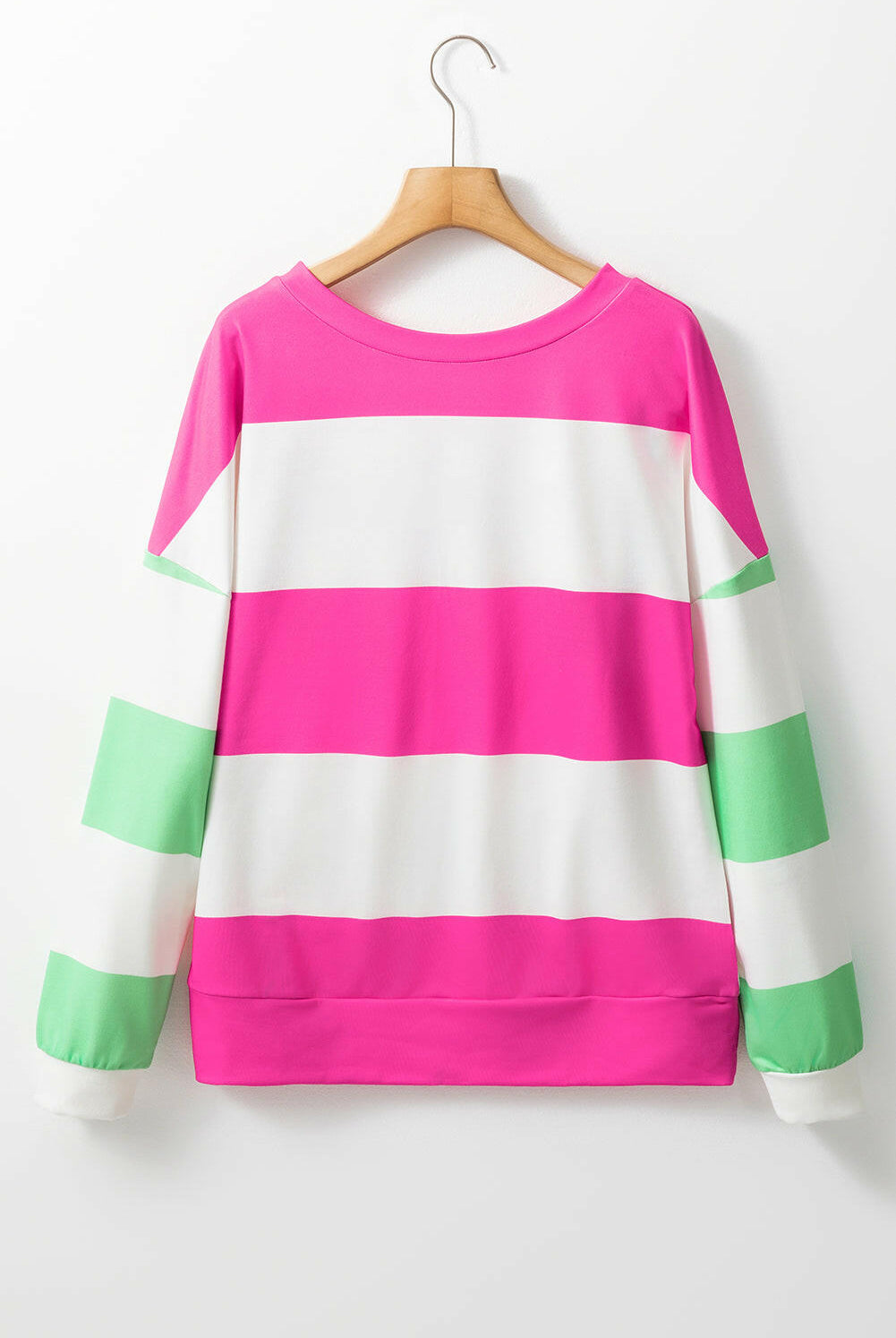 Contrast Color Block Round Neck Long Sleeve Top-Krush Kandy, Women's Online Fashion Boutique Located in Phoenix, Arizona (Scottsdale Area)