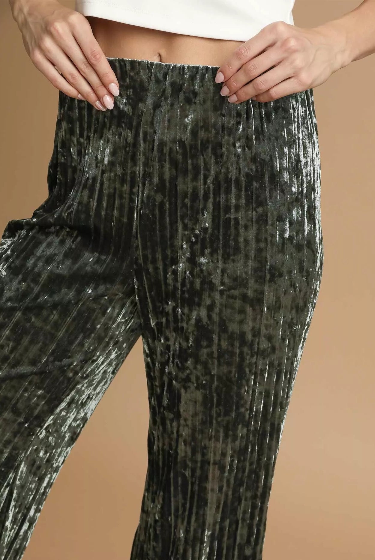 Umgee Velvet Pleated Wide Leg Pants-Pants-Krush Kandy, Women's Online Fashion Boutique Located in Phoenix, Arizona (Scottsdale Area)