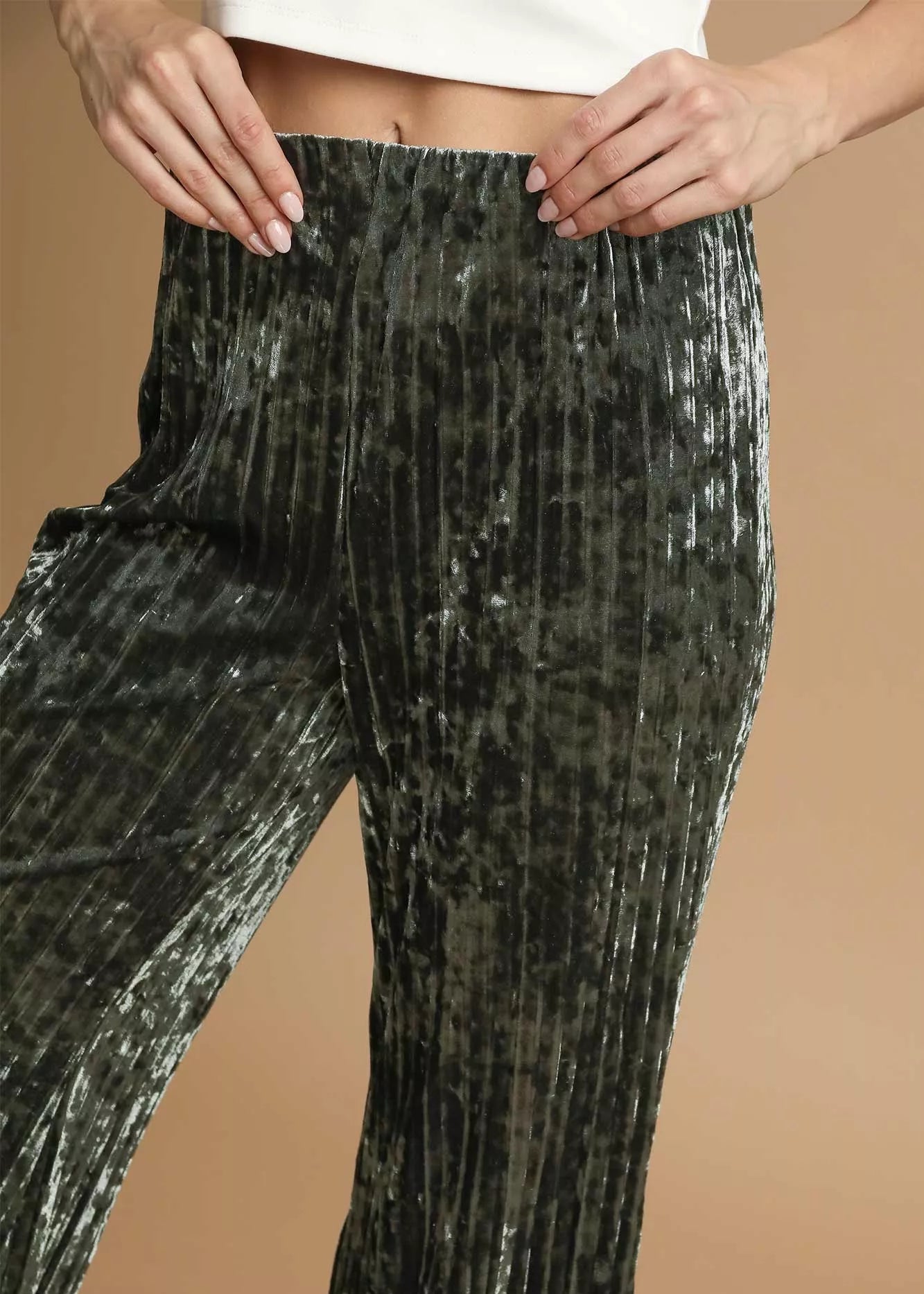 Umgee Velvet Pleated Wide Leg Pants-Pants-Krush Kandy, Women's Online Fashion Boutique Located in Phoenix, Arizona (Scottsdale Area)