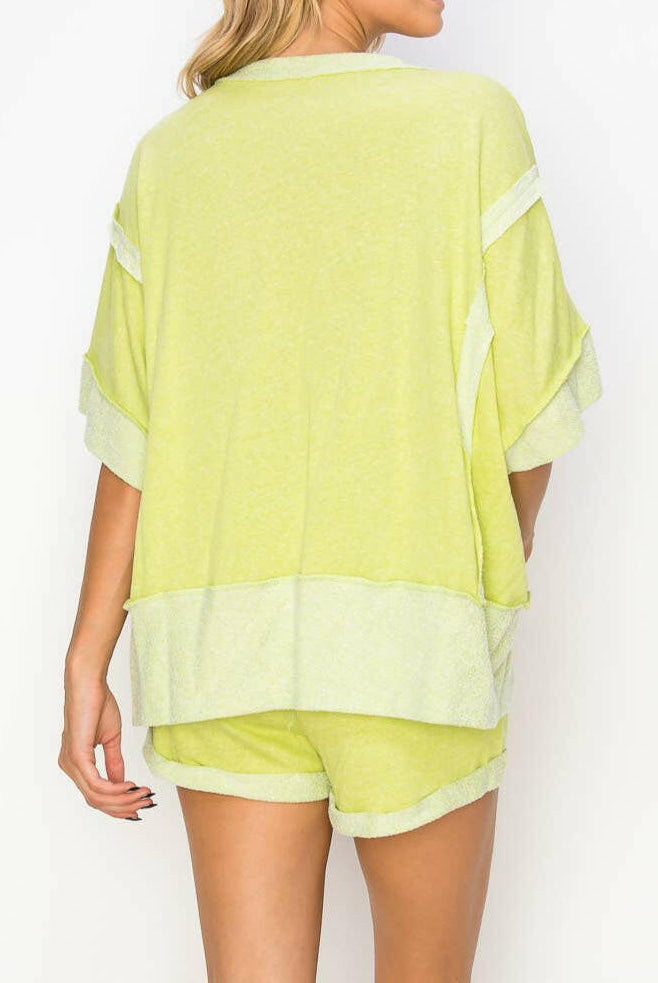 Oversize Reverse Contrast Banded Top-Tops-Krush Kandy, Women's Online Fashion Boutique Located in Phoenix, Arizona (Scottsdale Area)