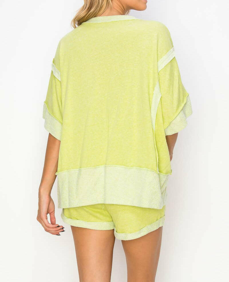Oversize Reverse Contrast Banded Top-Tops-Krush Kandy, Women's Online Fashion Boutique Located in Phoenix, Arizona (Scottsdale Area)
