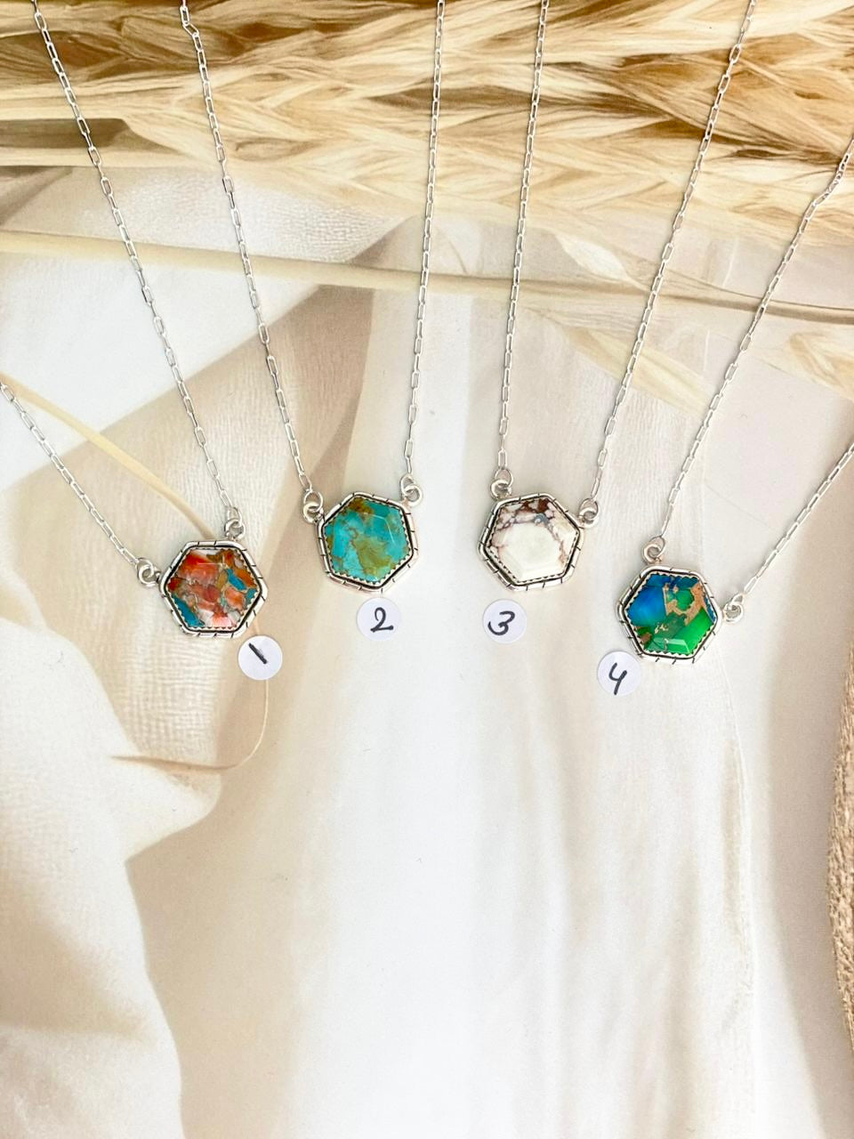 Hexagon Chain Pendants sno 22-Pendant Necklaces-Krush Kandy, Women's Online Fashion Boutique Located in Phoenix, Arizona (Scottsdale Area)