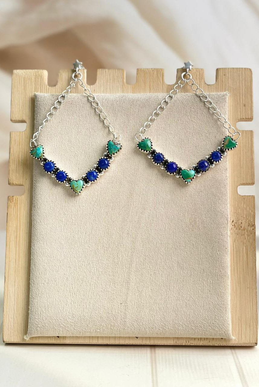 Boho Chain Heart Dangle Earrings-Earrings-Krush Kandy, Women's Online Fashion Boutique Located in Phoenix, Arizona (Scottsdale Area)