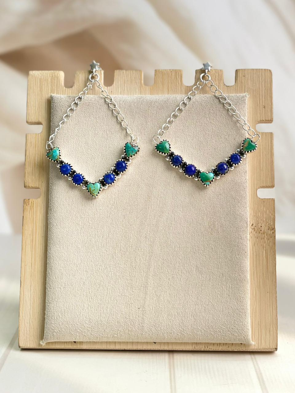 Boho Chain Heart Dangle Earrings-Earrings-Krush Kandy, Women's Online Fashion Boutique Located in Phoenix, Arizona (Scottsdale Area)