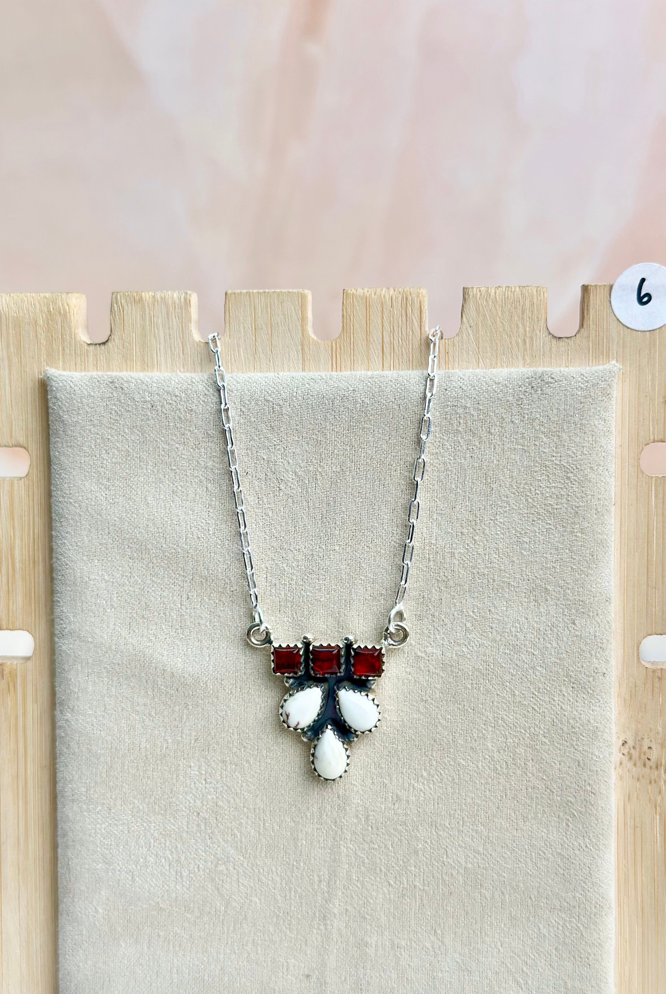 Amber, Turquoise & Crystal Dainty Necklace-Necklaces-Krush Kandy, Women's Online Fashion Boutique Located in Phoenix, Arizona (Scottsdale Area)