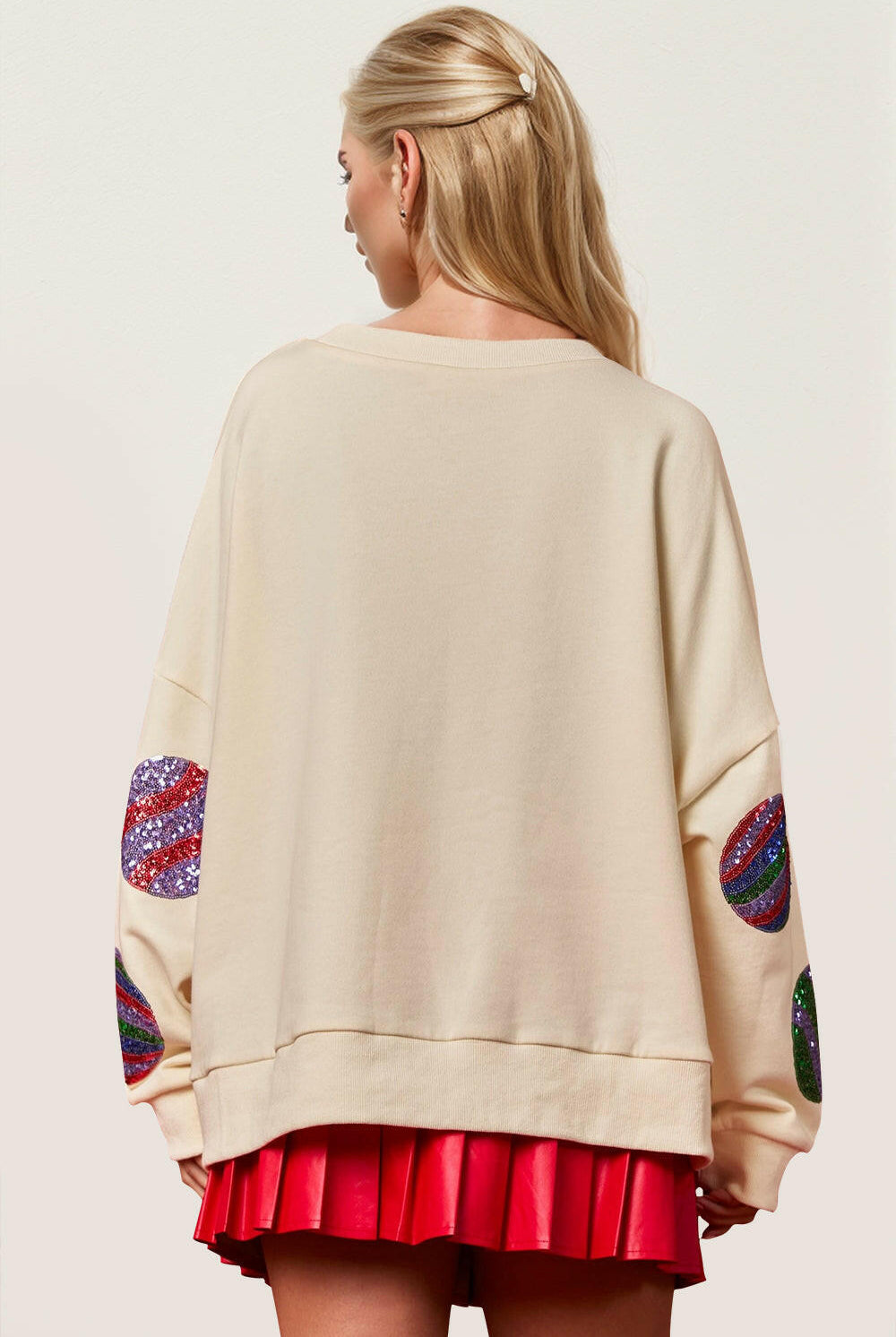 Christmas Element Sequin Round Neck Long Sleeve Sweatshirt-Sweatshirts-Krush Kandy, Women's Online Fashion Boutique Located in Phoenix, Arizona (Scottsdale Area)