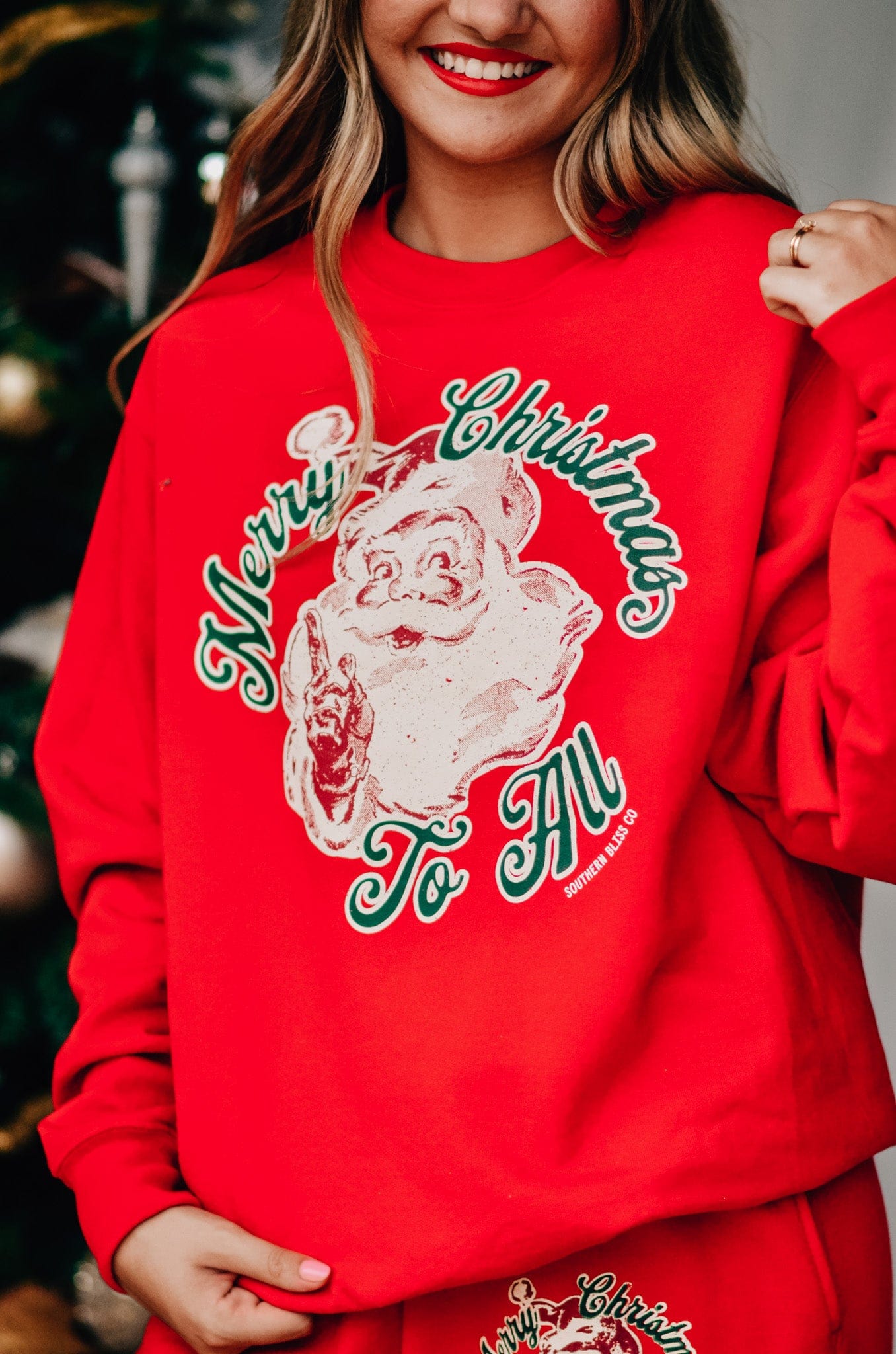 Vintage Santa Red Sweatshirt-Krush Kandy, Women's Online Fashion Boutique Located in Phoenix, Arizona (Scottsdale Area)